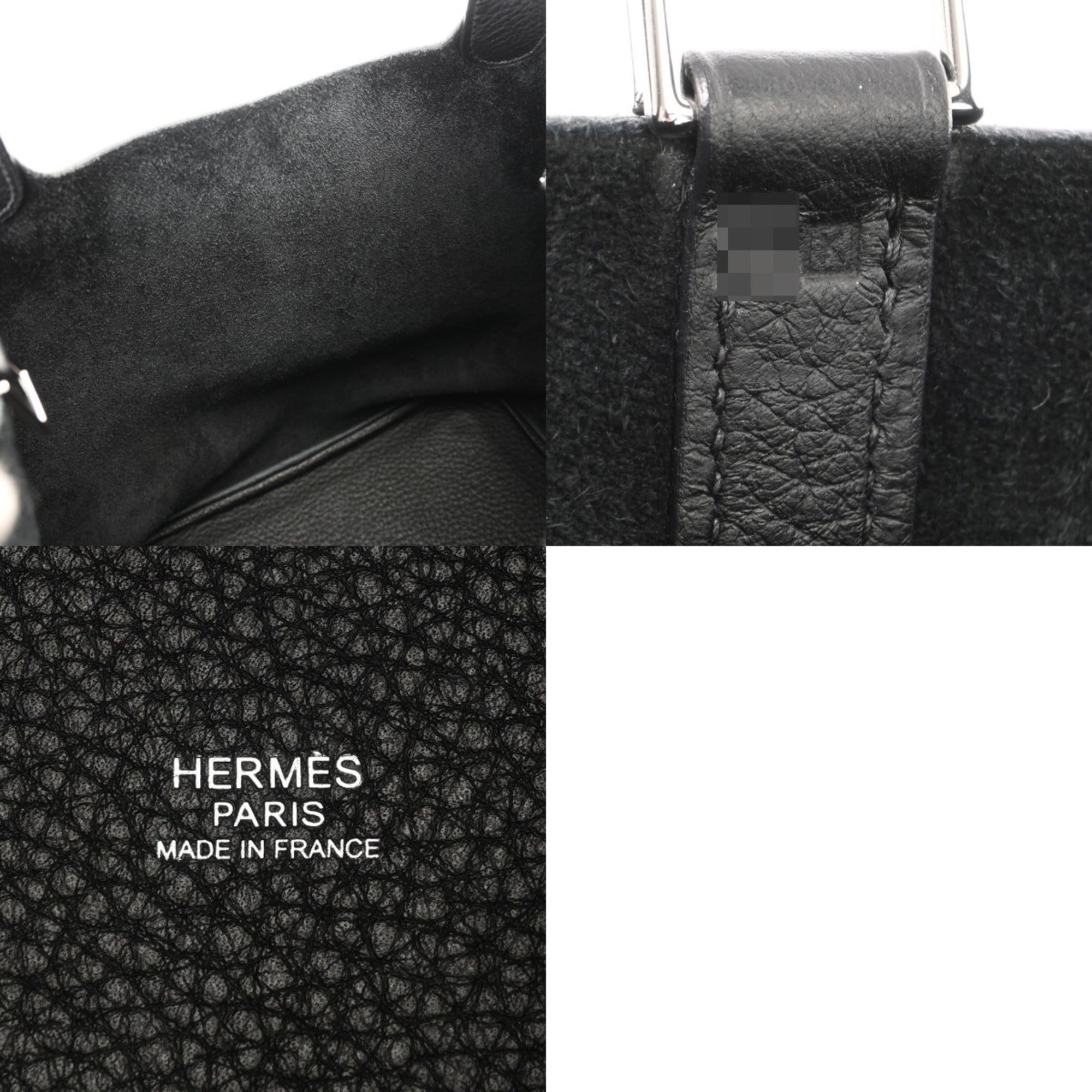 Hermes Black Taurillon Clemence Leather Handbag (Pre-Owned)