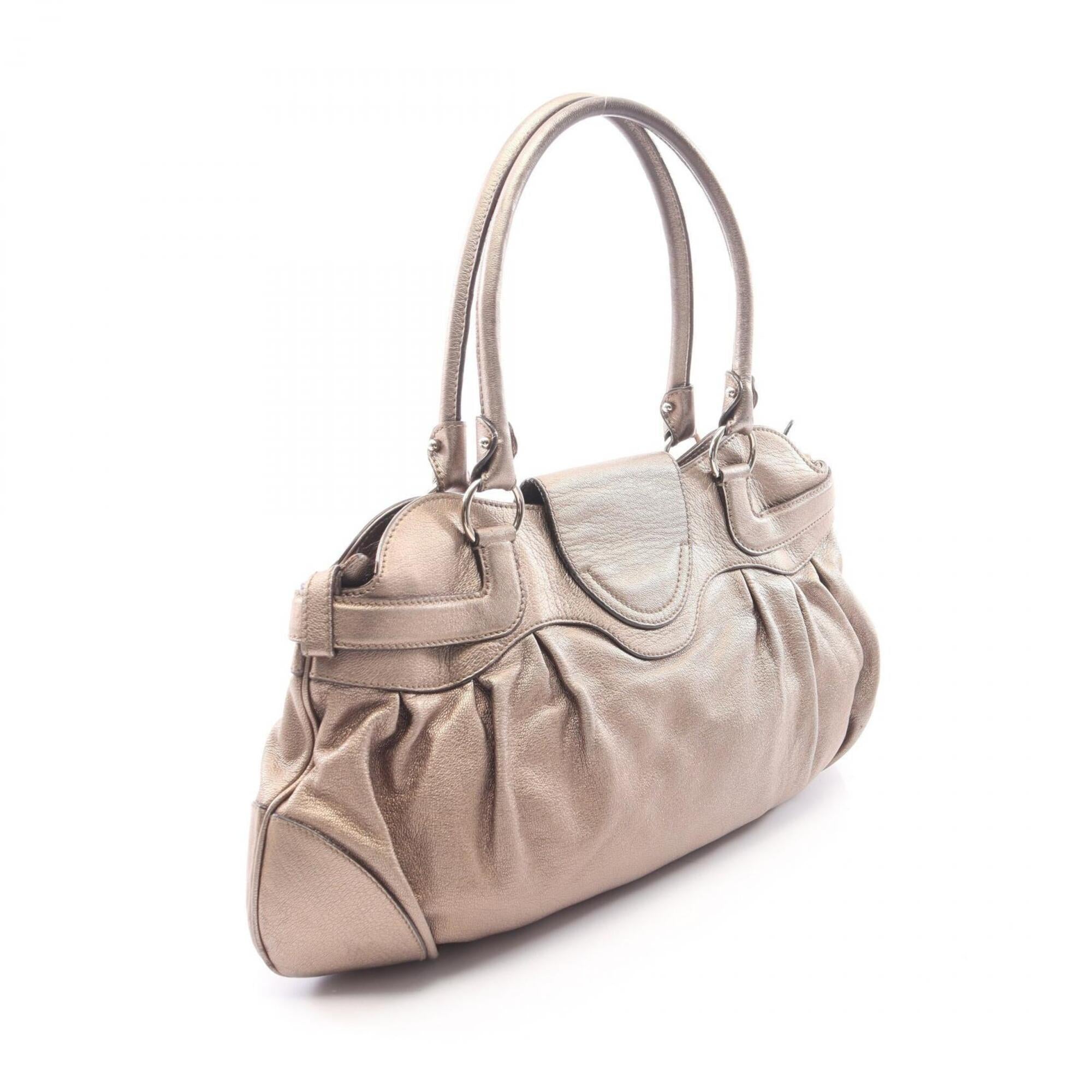 Salvatore Ferragamo Gold Leather Handbag (Pre-Owned)