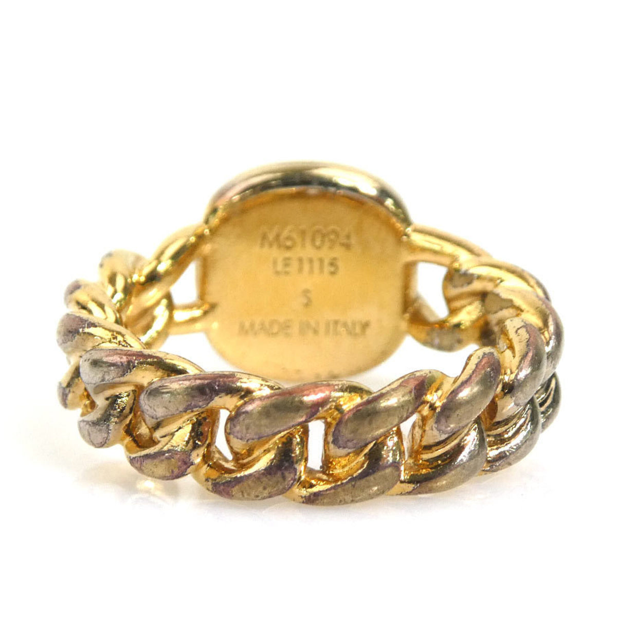 Louis Vuitton Gold Silver Metal Band Ring (Pre-Owned)