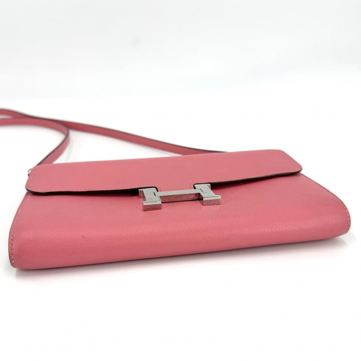 Hermes Pink Epsom Leather Chain/Shoulder Wallet (Pre-Owned)