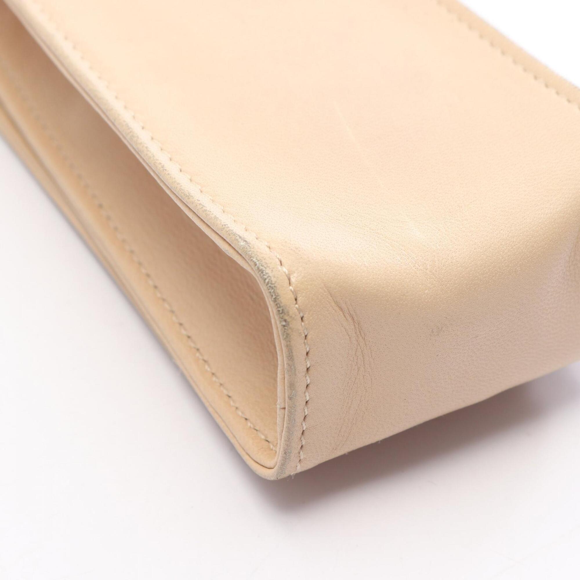 Gucci Beige Leather Handbag Shoulder Bag (Pre-Owned)