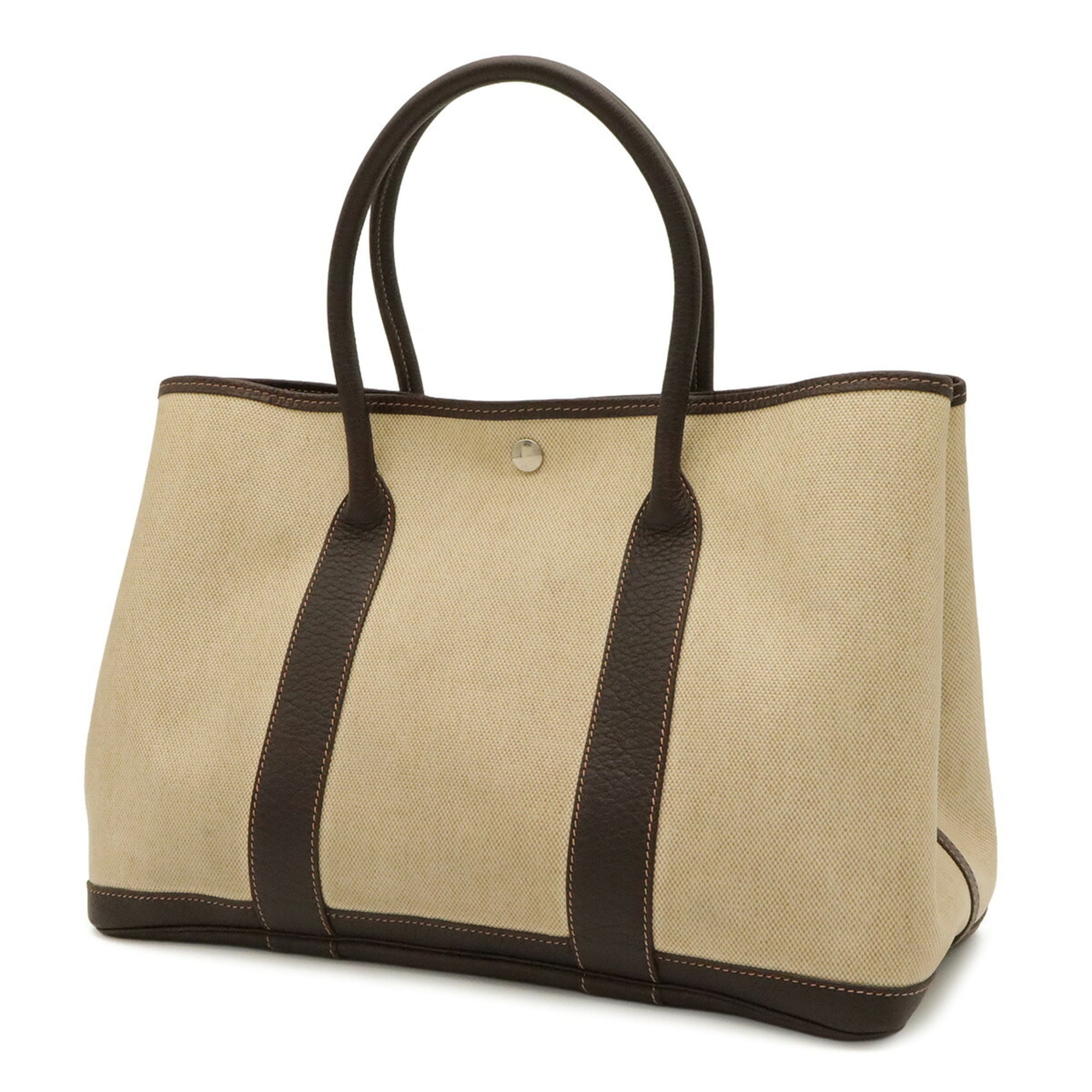 Hermes Brown Dark Brown Natural Toile H Shoulder Bag Tote Bag (Pre-Owned)
