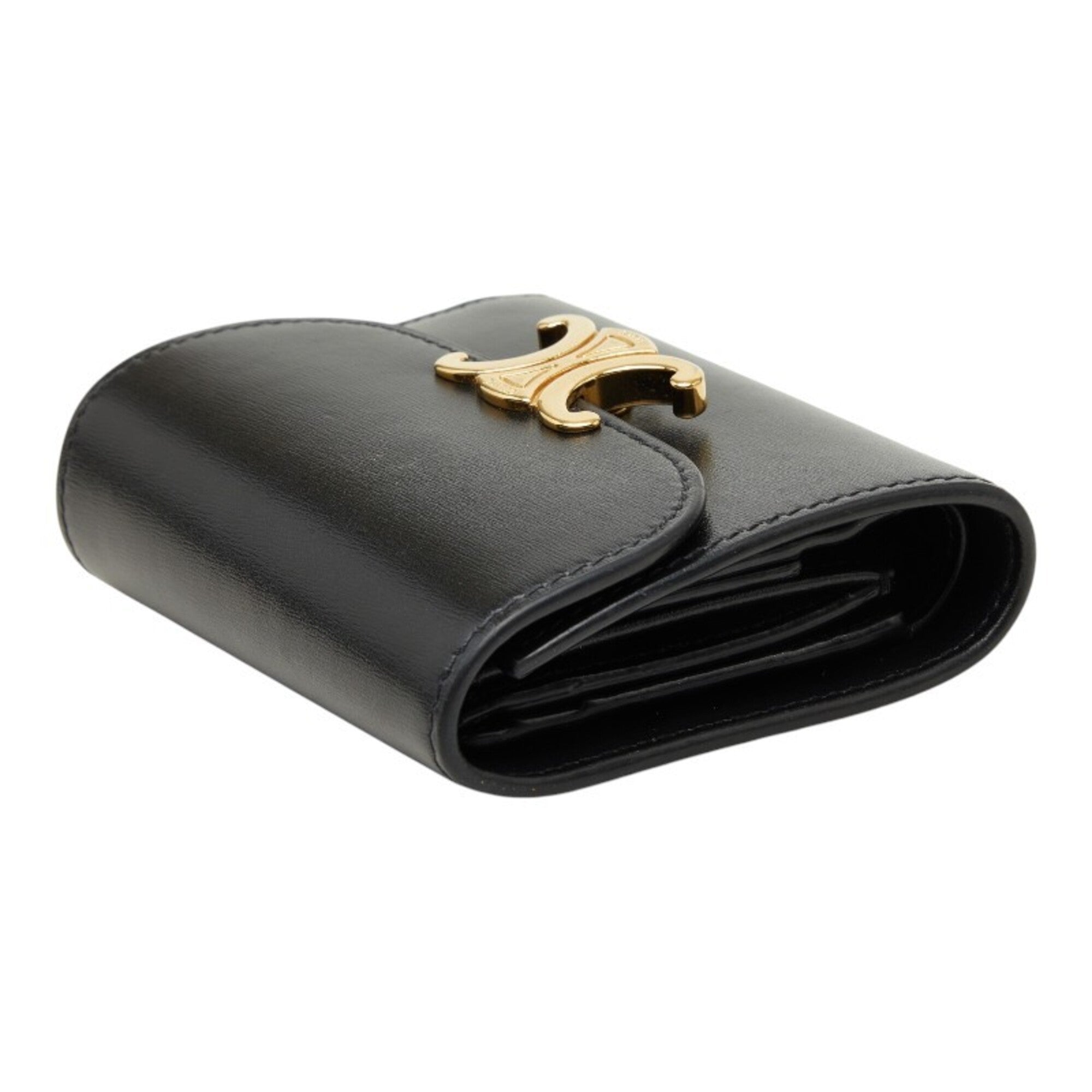 Celine Black Leather Wallet (Tri-Fold) (Pre-Owned)