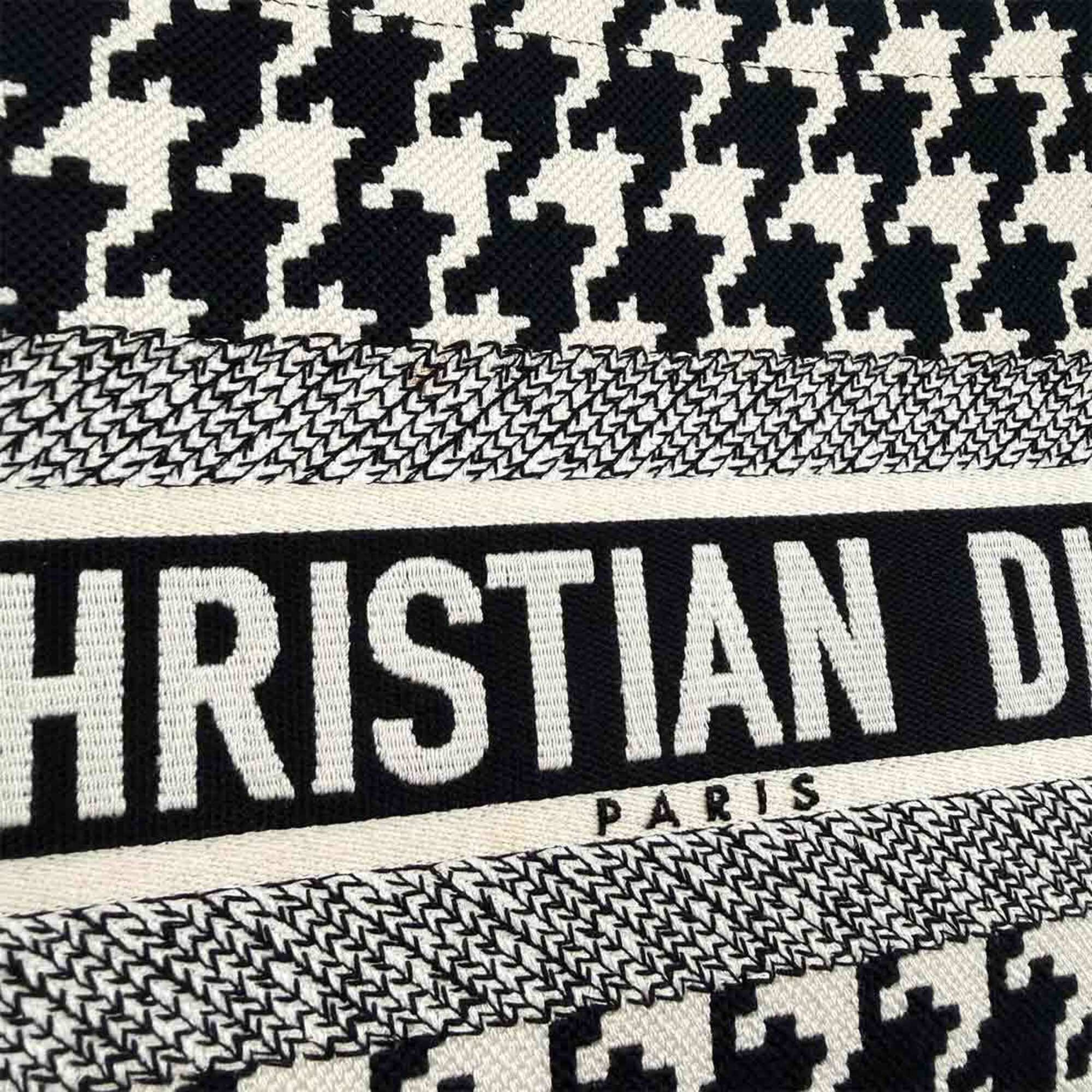 Christian Dior Black White Canvas Handbag Tote Bag (Pre-Owned)