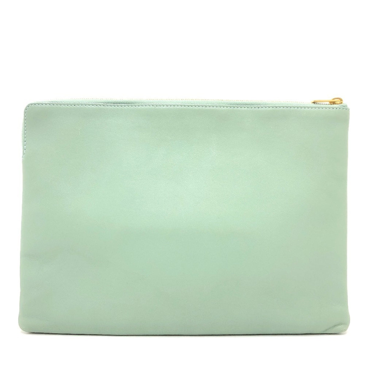 Celine Green Leather Clutch Bag Pouch (Pre-Owned)