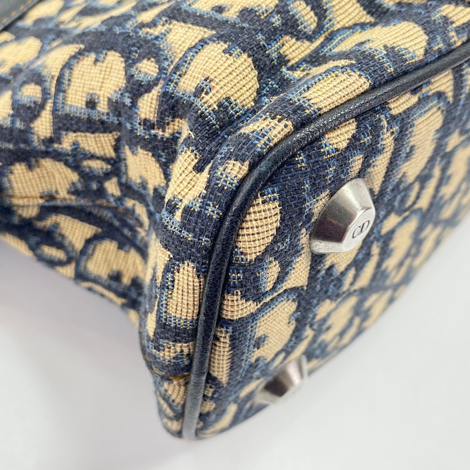 Christian Dior Trotter Navy Trotter Tote Bag (Pre-Owned)