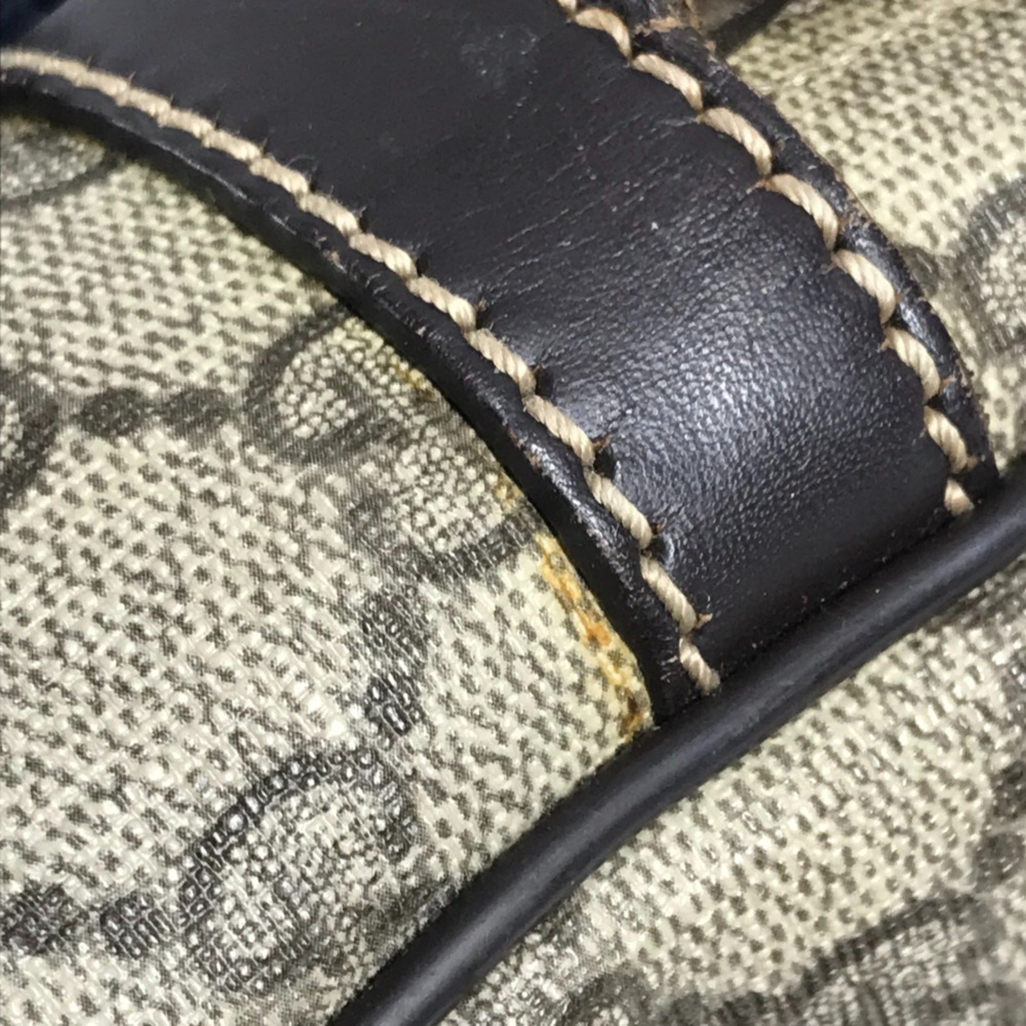 Gucci Beige Dark Brown Gg Supreme Canvas Leather Pochette Shoulder Bag (Pre-Owned)
