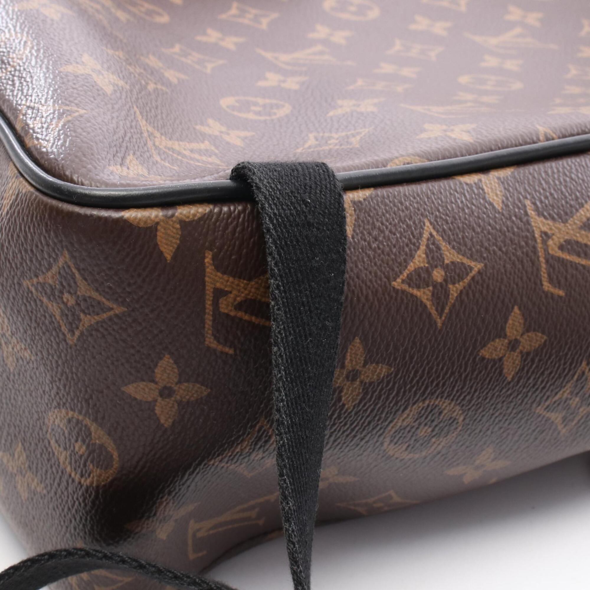 Louis Vuitton Black Brown Pvc Coated Canvas Leather Backpack Handbag (Pre-Owned)