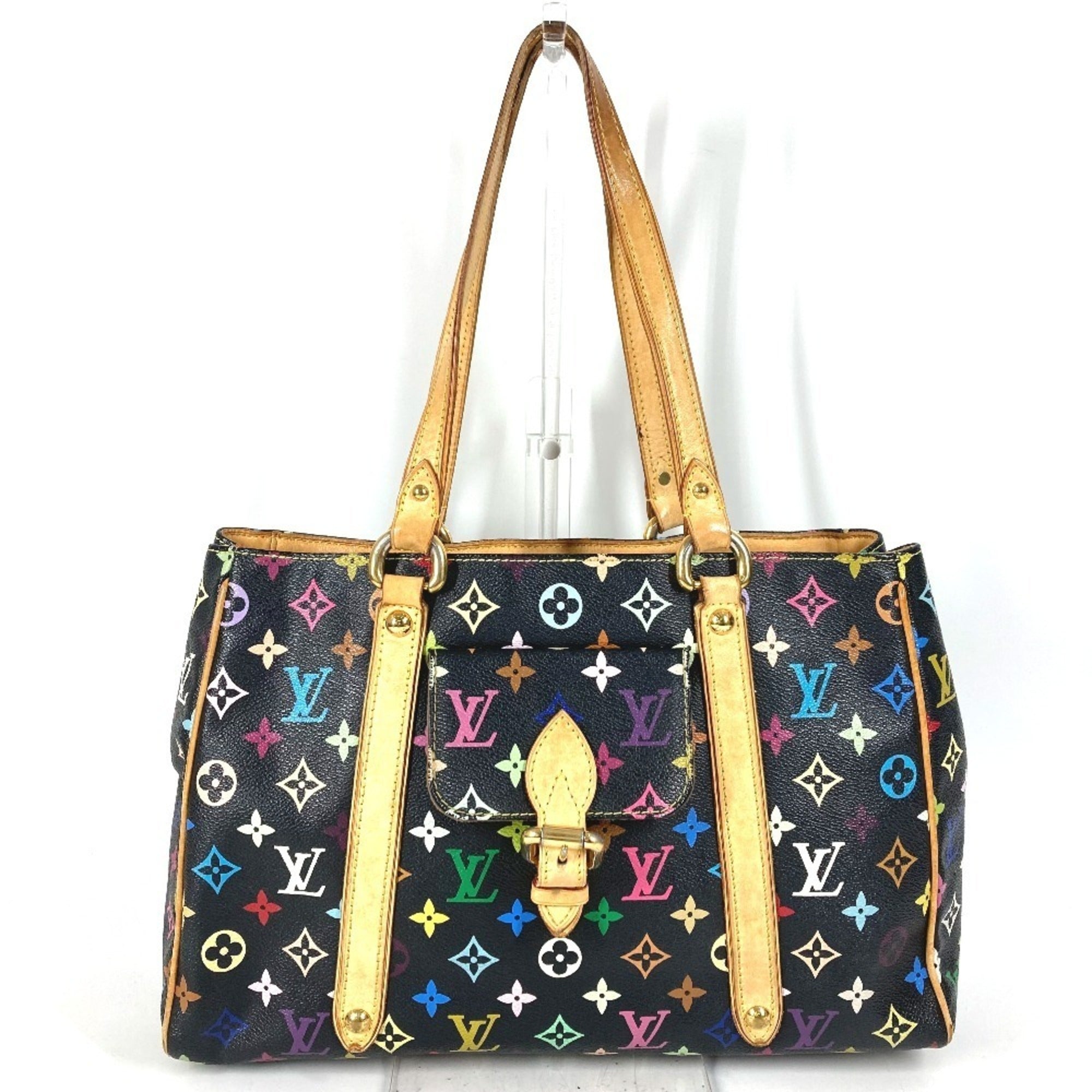Louis Vuitton Black Multi-Color Noir Monogram Multicolore Canvas Shoulder Bag Tote Bag (Pre-Owned)