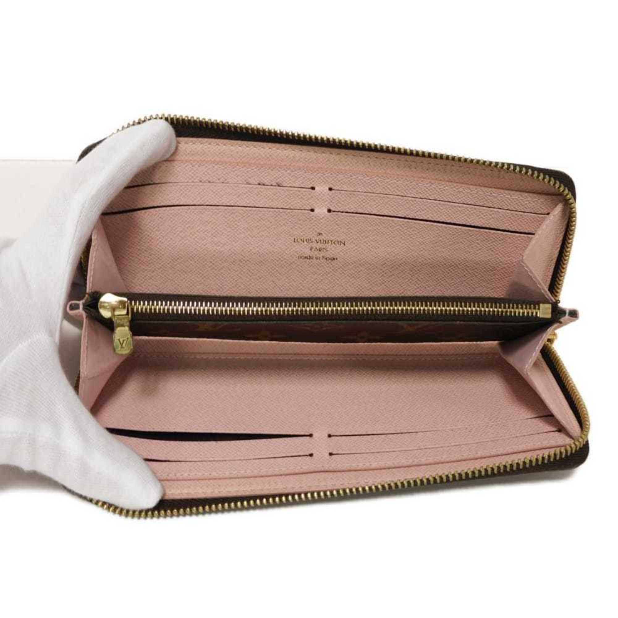 Louis Vuitton Brown Monogram Pink Rose Ballerine Monogram Canvas Leather Long Wallet (Bi-Fold) (Pre-Owned)