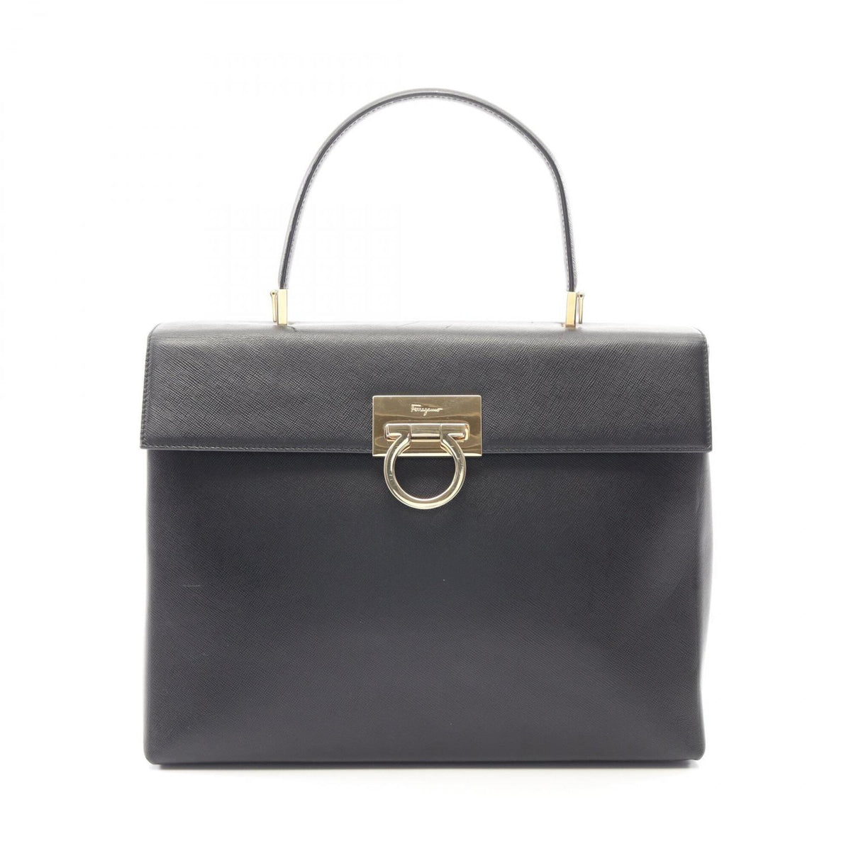Salvatore Ferragamo Black Leather Handbag (Pre-Owned)