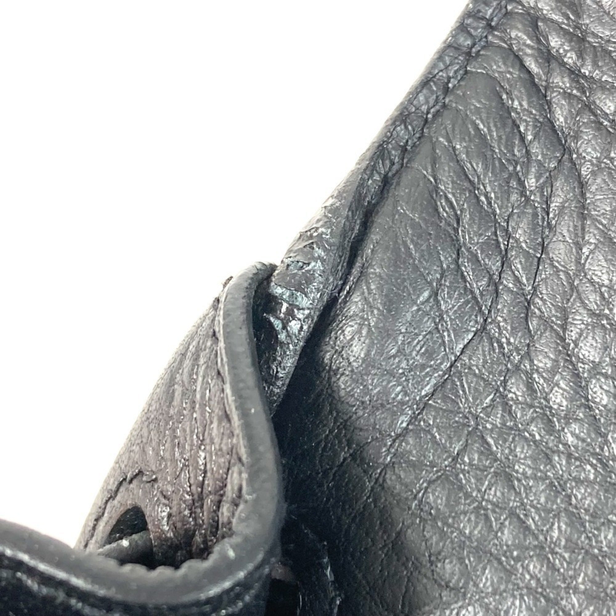 Hermes Black Taurillon Clemence Leather Handbag Shoulder Bag (Pre-Owned)