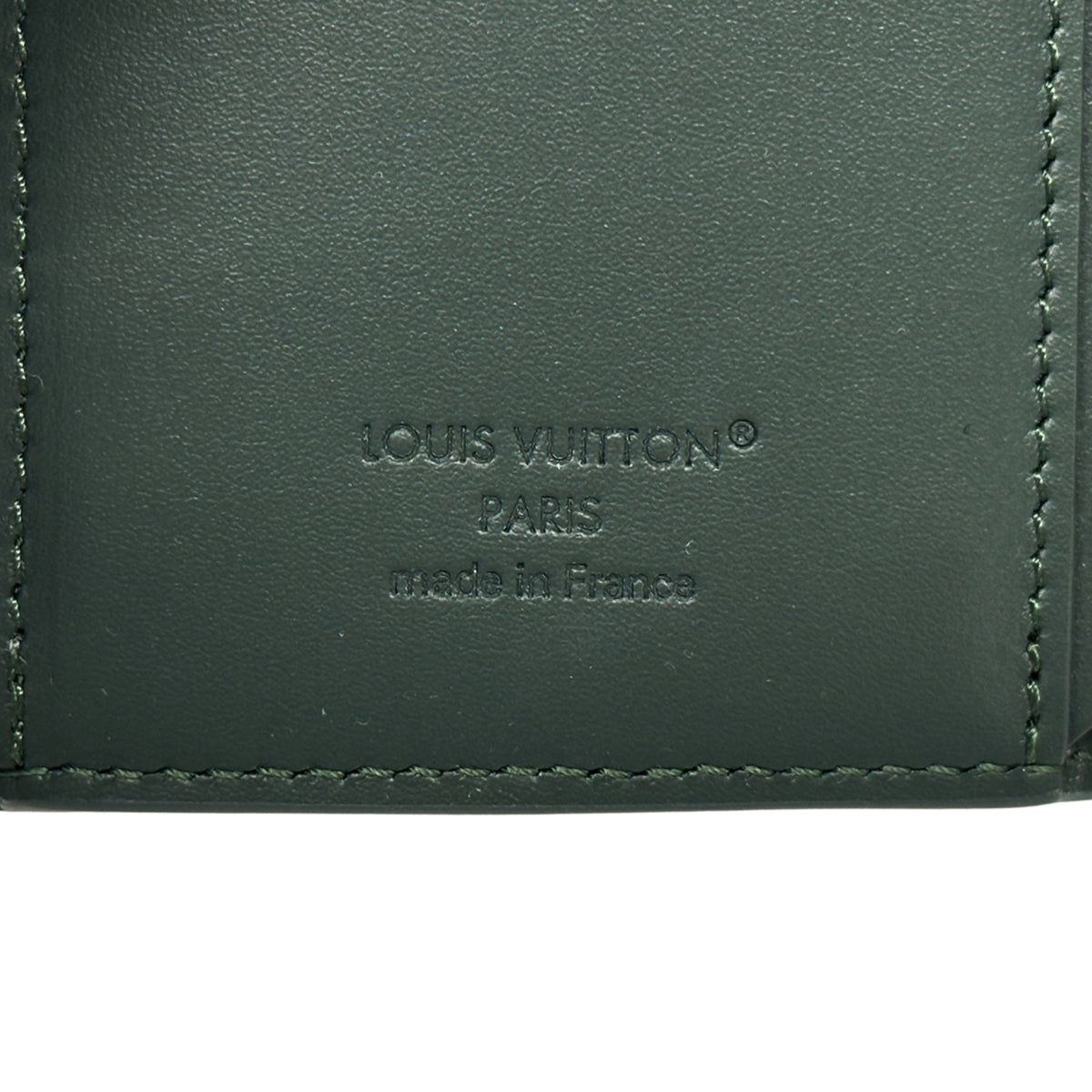 Louis Vuitton Green Leather Wallet (Tri-Fold) (Pre-Owned)