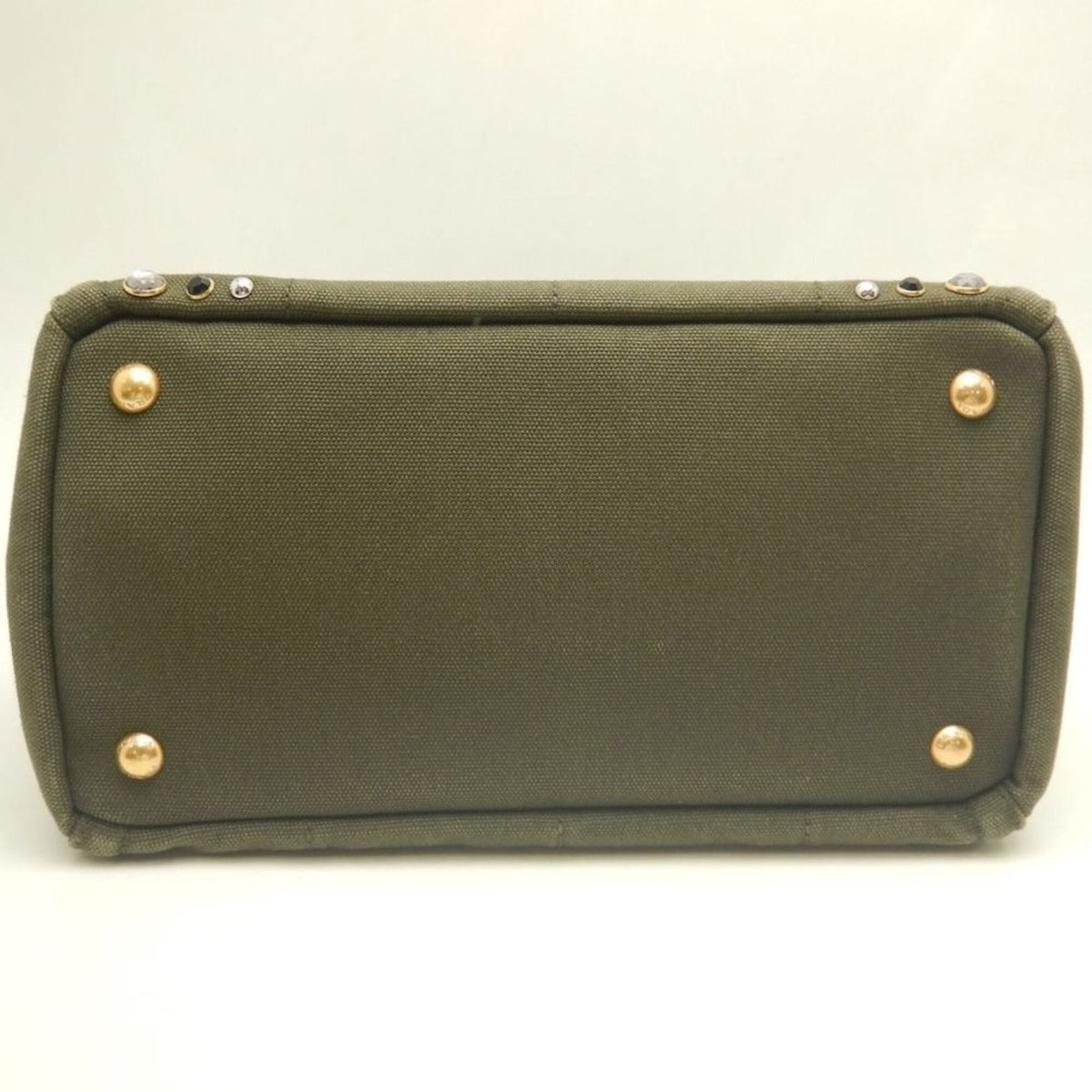 Prada Green Khaki Canvas Tote Bag (Pre-Owned)