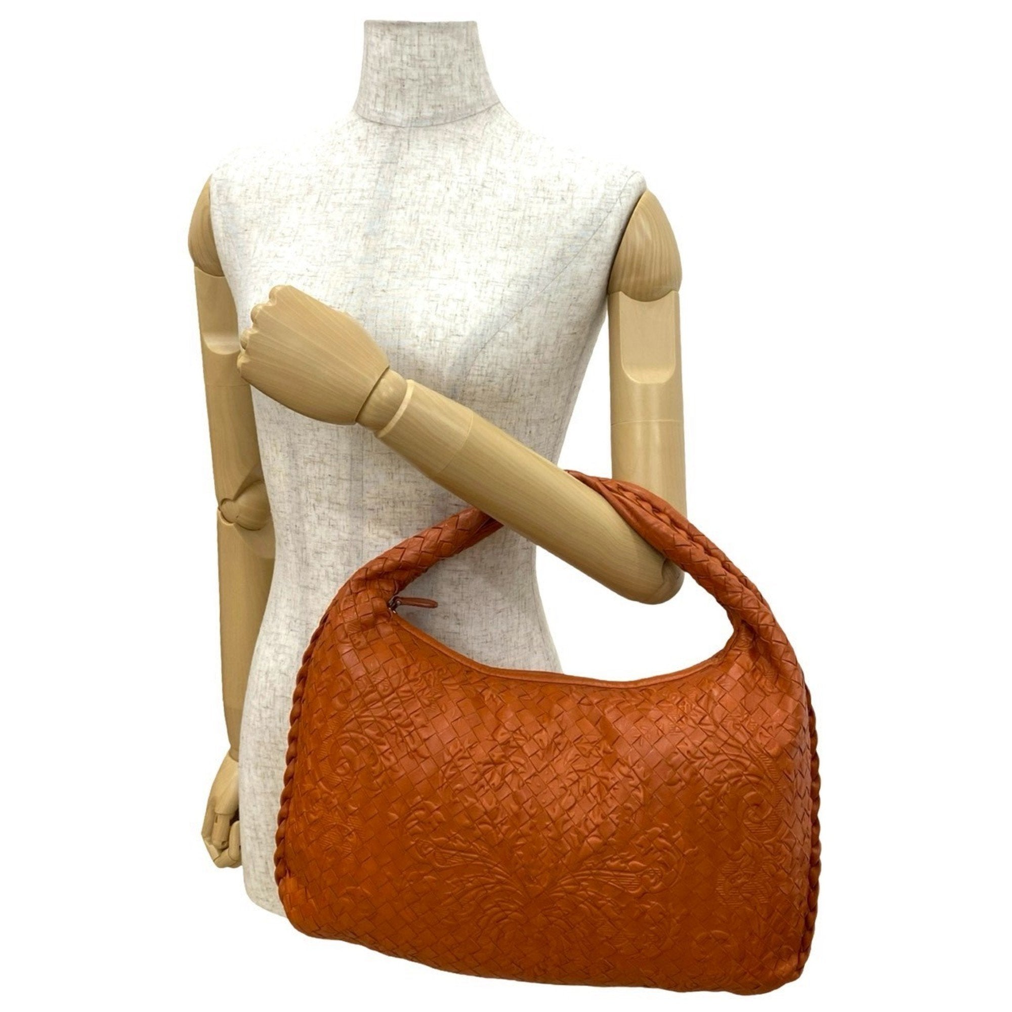 Bottega Veneta Orange Leather Handbag Tote Bag (Pre-Owned)