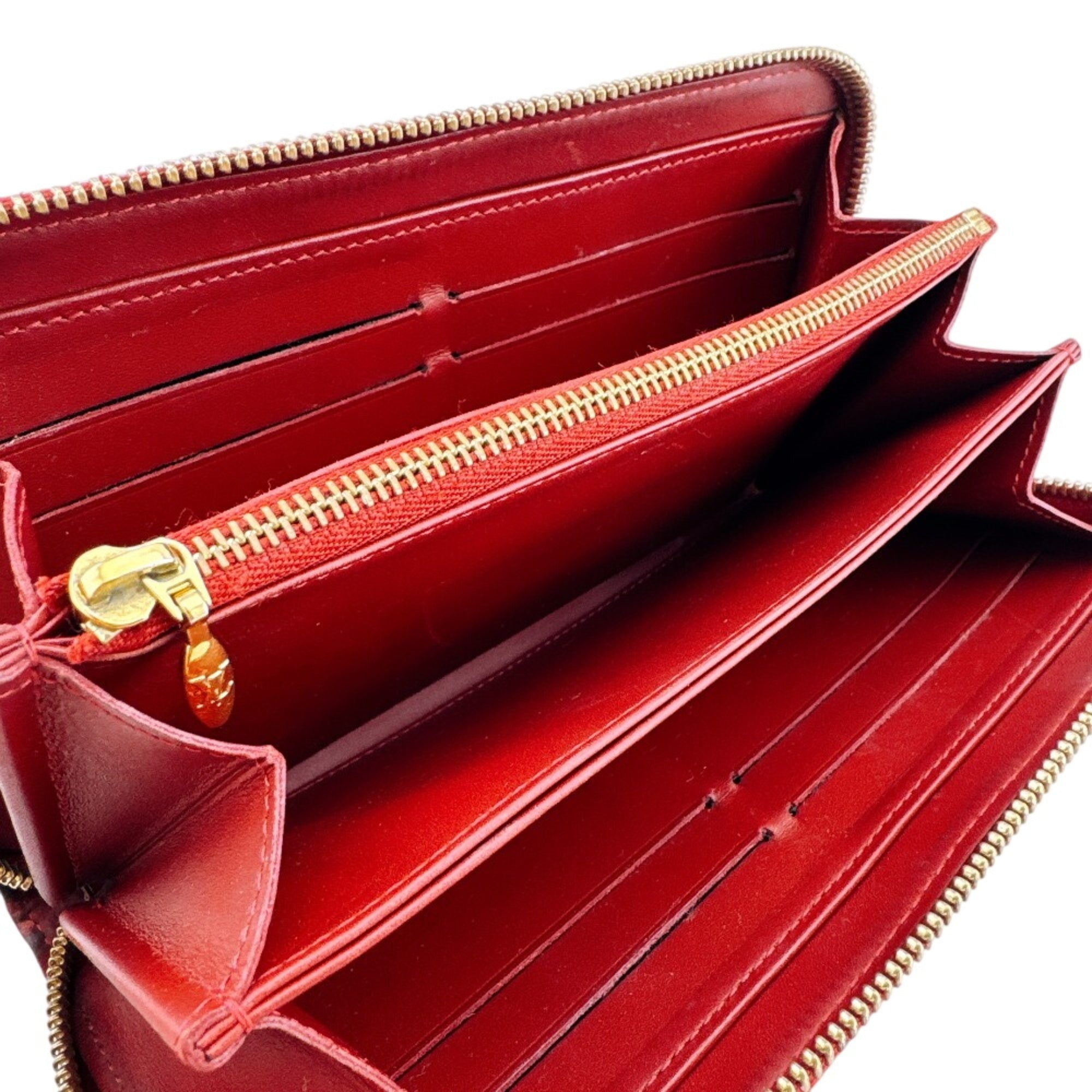 Louis Vuitton Vernis Red Color Vernis Long Wallet (Bi-Fold) (Pre-Owned)