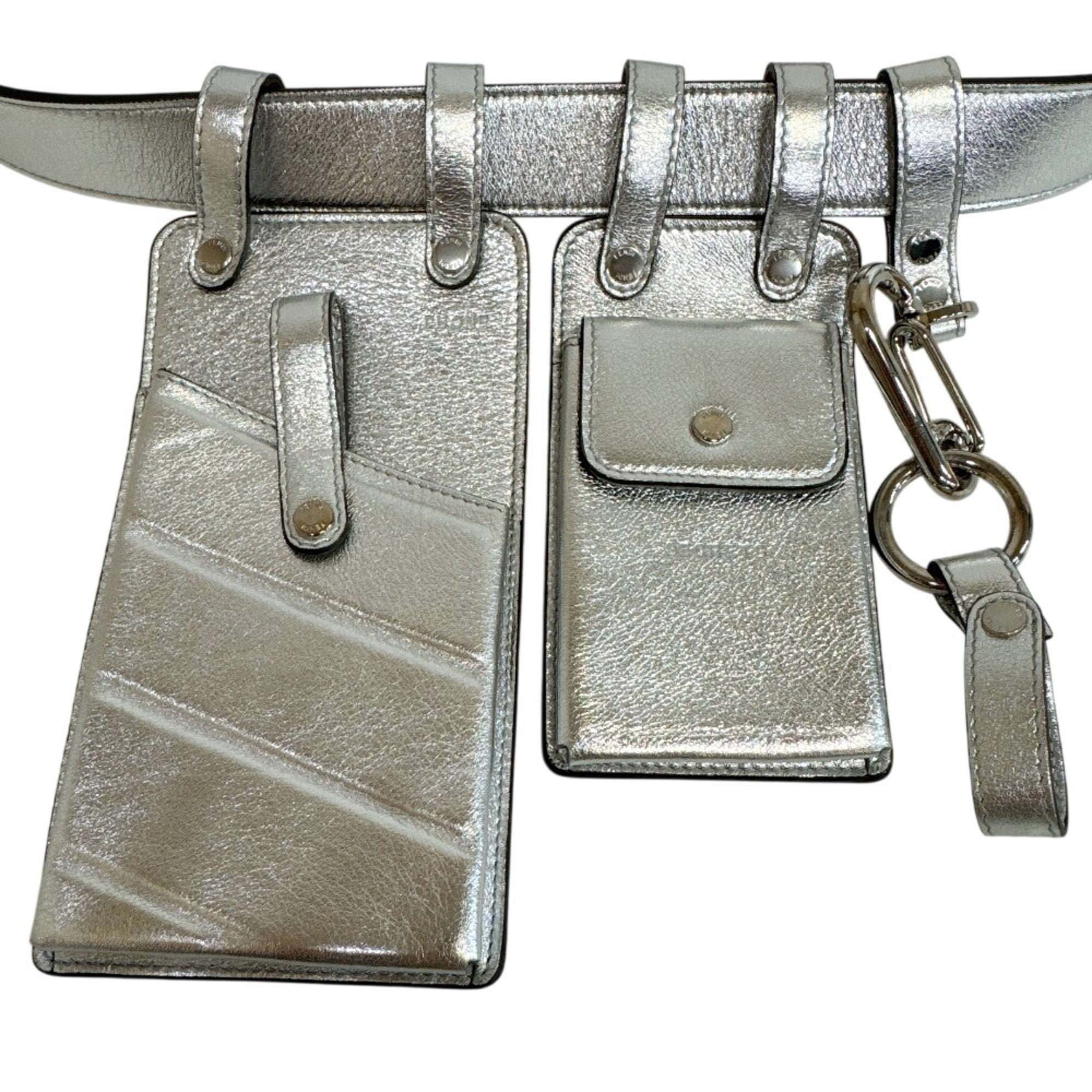 Fendi Silver Leather Fanny Pack (Pre-Owned)