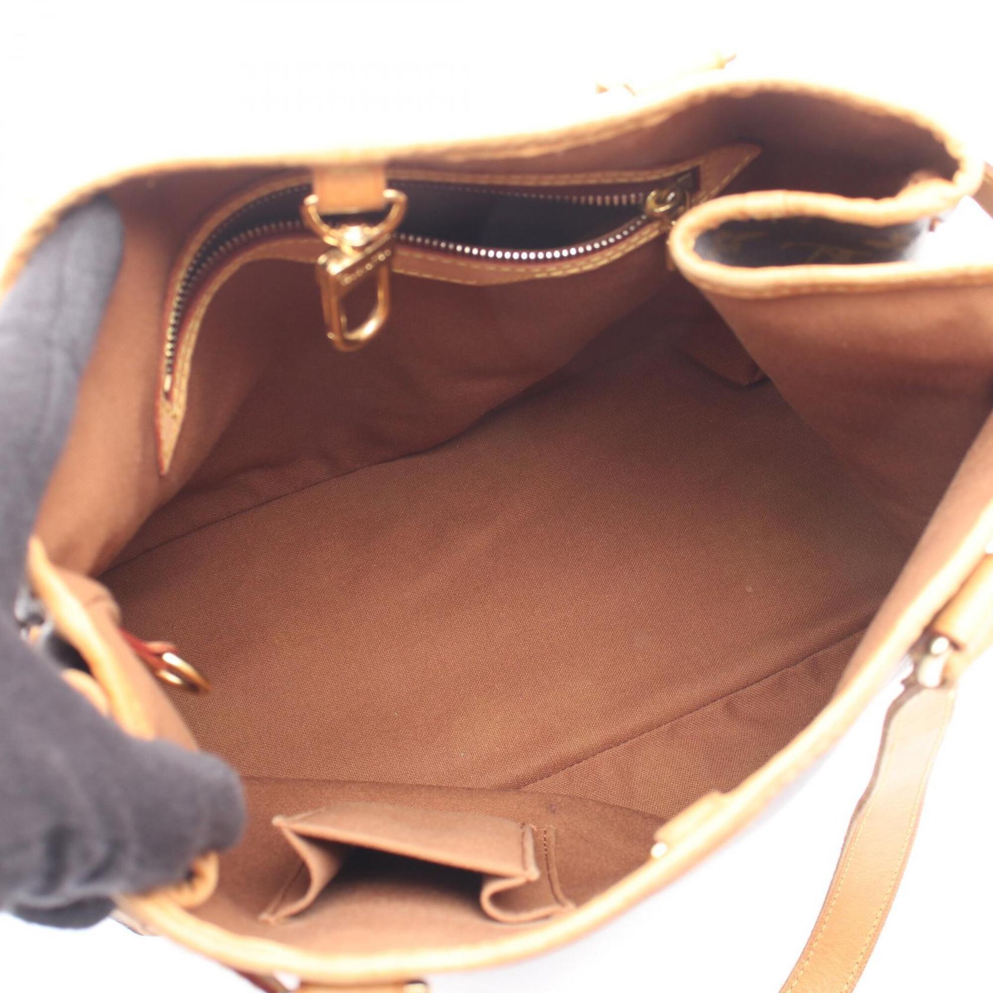 Louis Vuitton Brown Coated Canvas Leather Handbag Tote Bag (Pre-Owned)