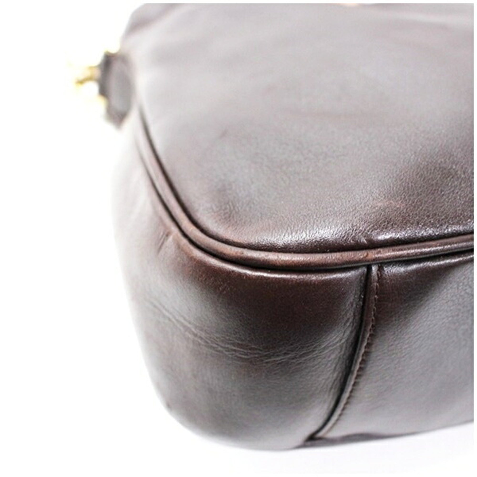 Gucci Brown Gray Leather Shoulder Bag (Pre-Owned)