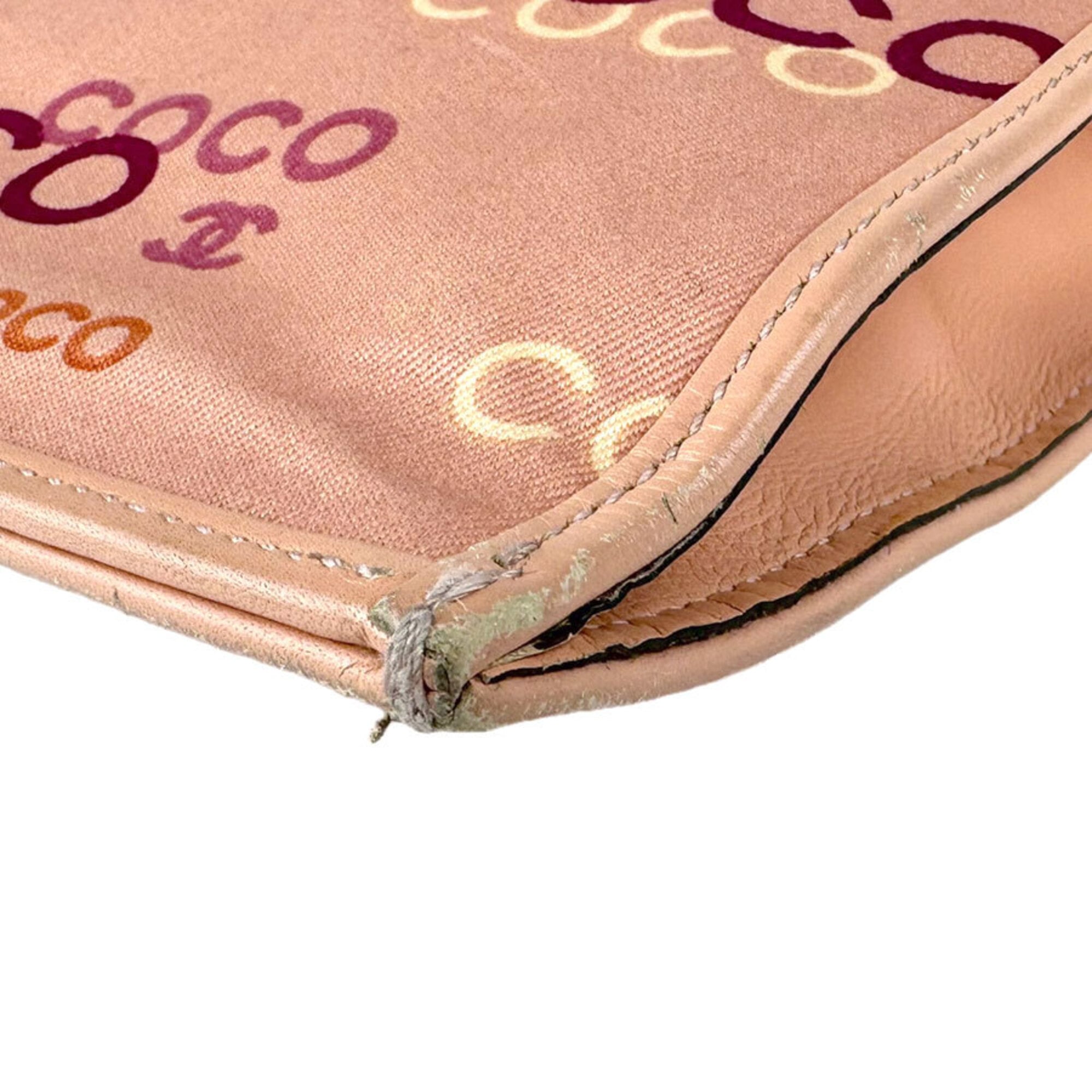 Chanel Pink Orange Canvas Handbag (Pre-Owned)