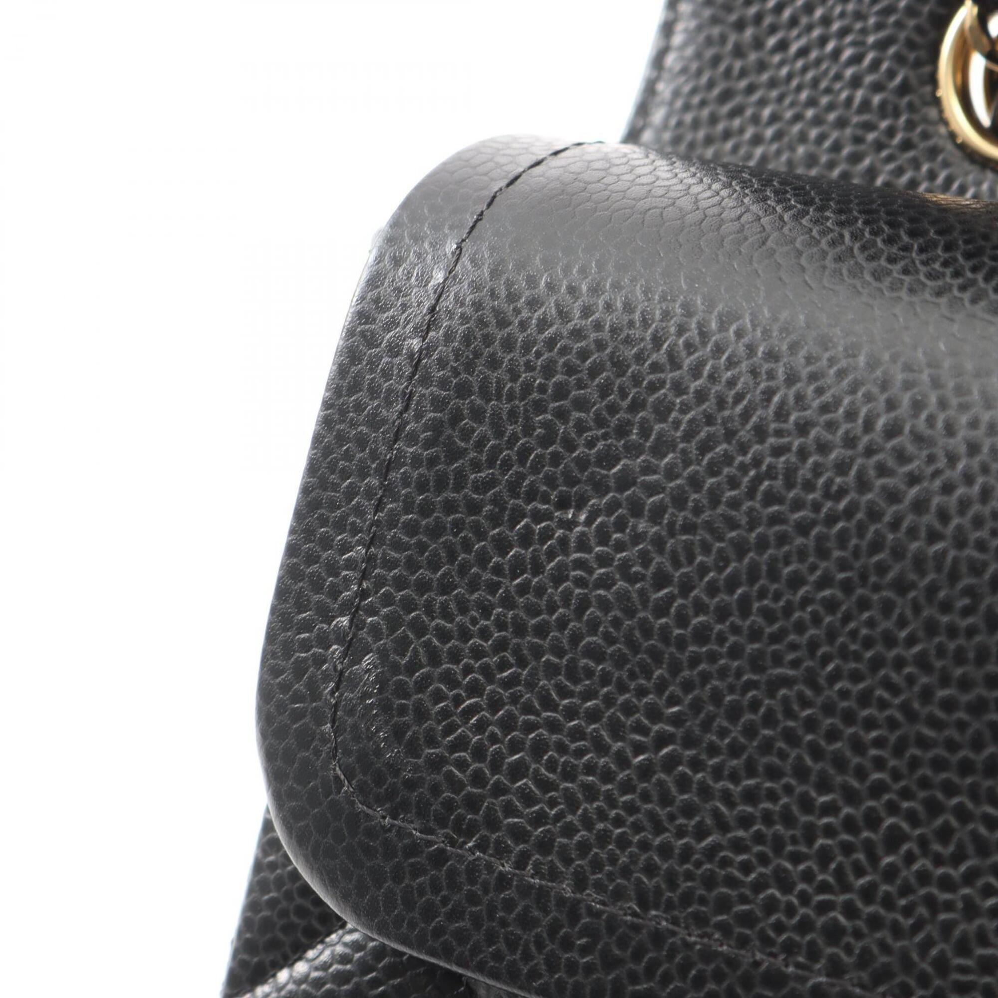 Chanel Black Grained Calfskin Handbag Shoulder Bag (Pre-Owned)
