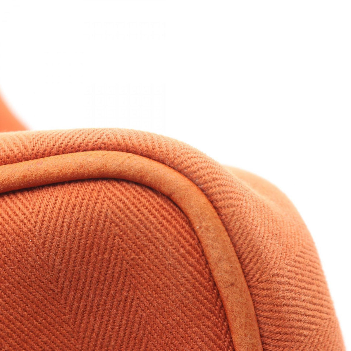 Hermes Brown Toile Chevron Leather Handbag (Pre-Owned)