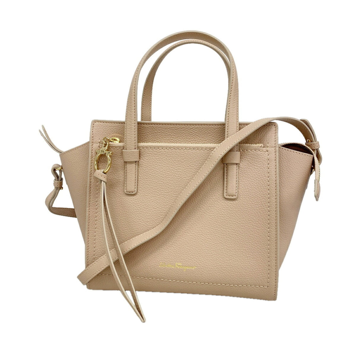 Salvatore Ferragamo Beige Leather Handbag (Pre-Owned)