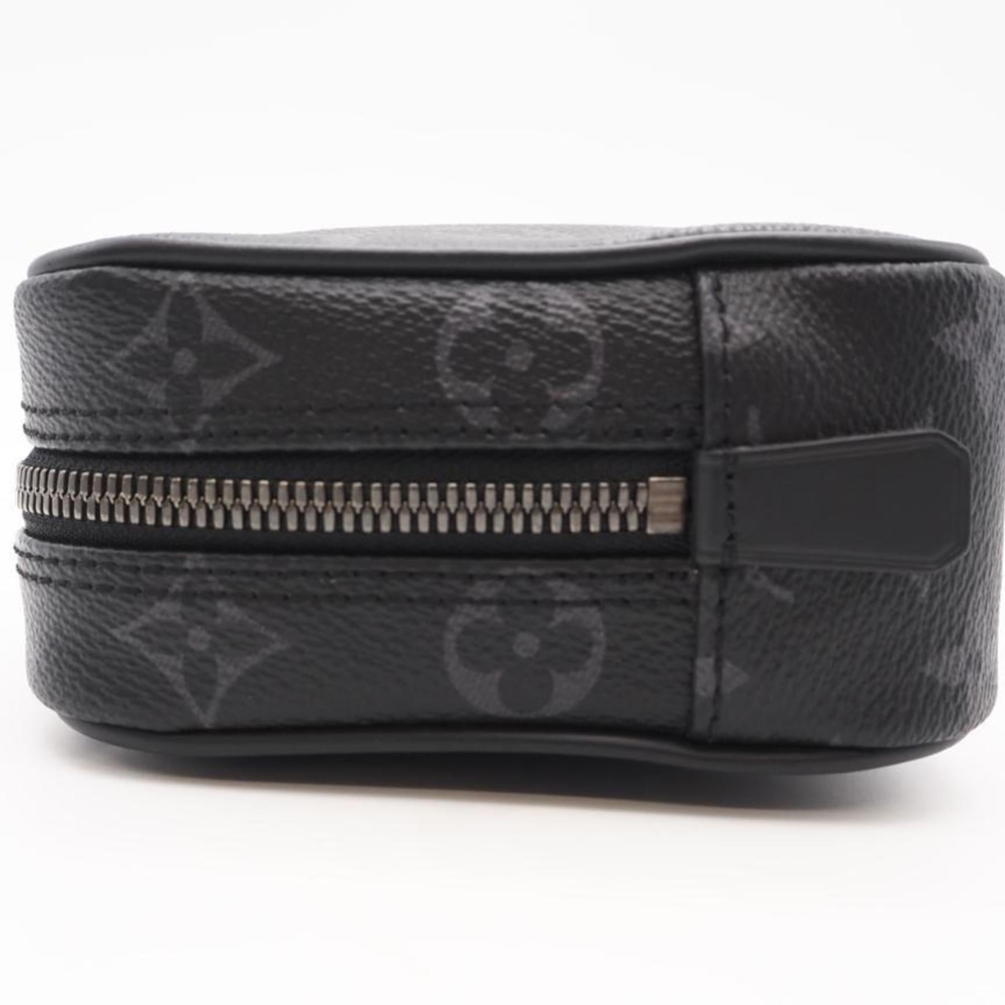 Louis Vuitton Black Gray Coated Canvas Clutch Bag (Pre-Owned)