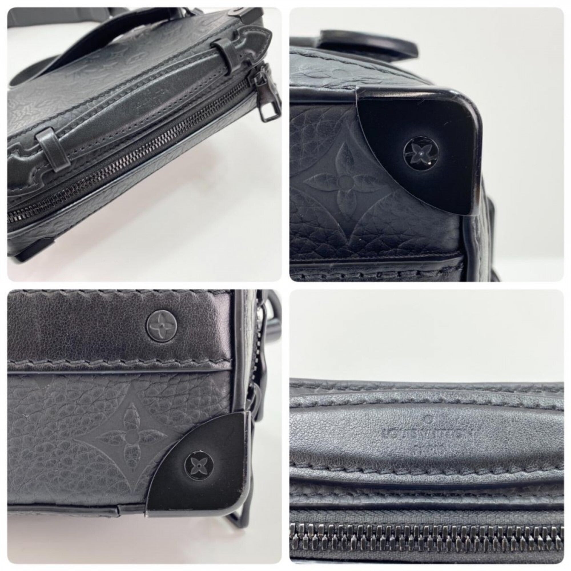 Louis Vuitton Monogram Black Leather Handbag Shoulder Bag (Pre-Owned)