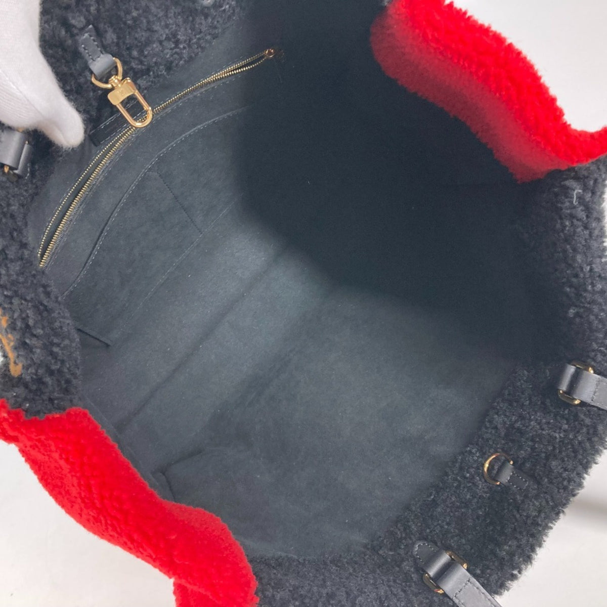 Louis Vuitton Black Red Color Shoulder Bag Tote Bag (Pre-Owned)