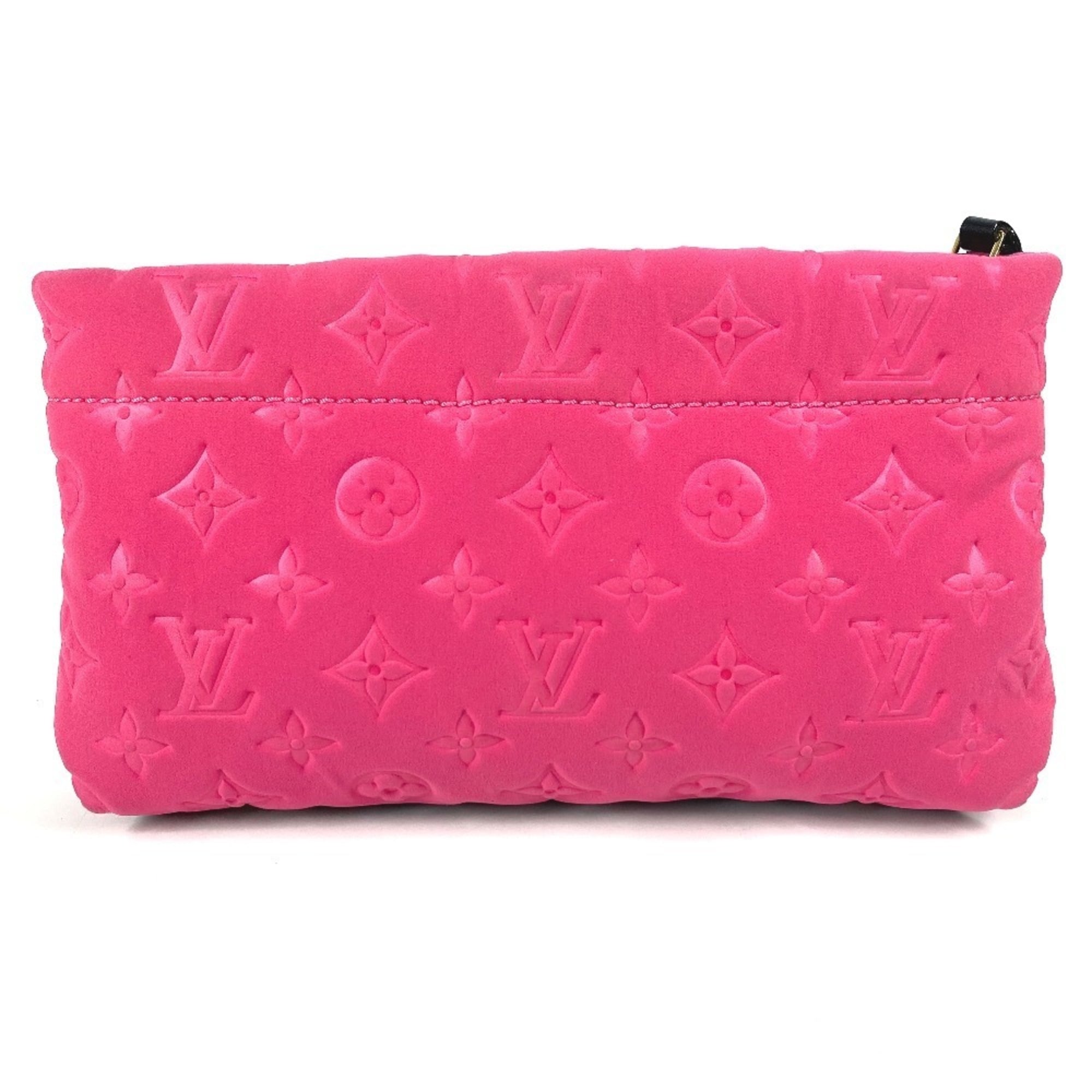 Louis Vuitton Black Galle Monogram Pink Monogram Clutch Bag Pouch (Pre-Owned)