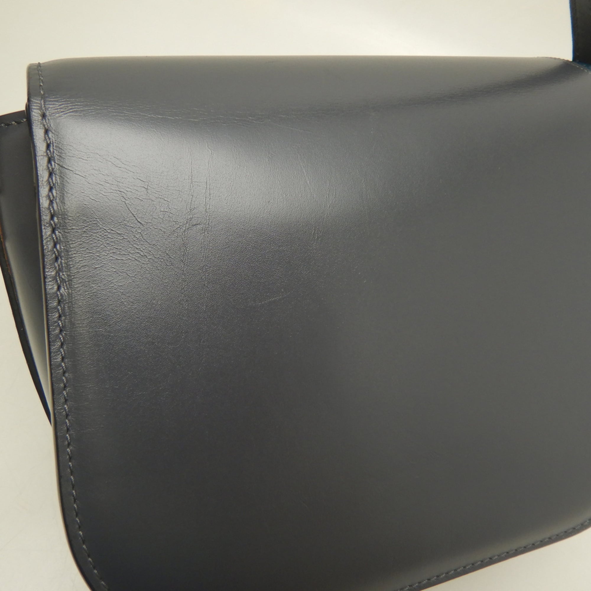 Valextra Gray Navy Leather Shoulder Bag (Pre-Owned)