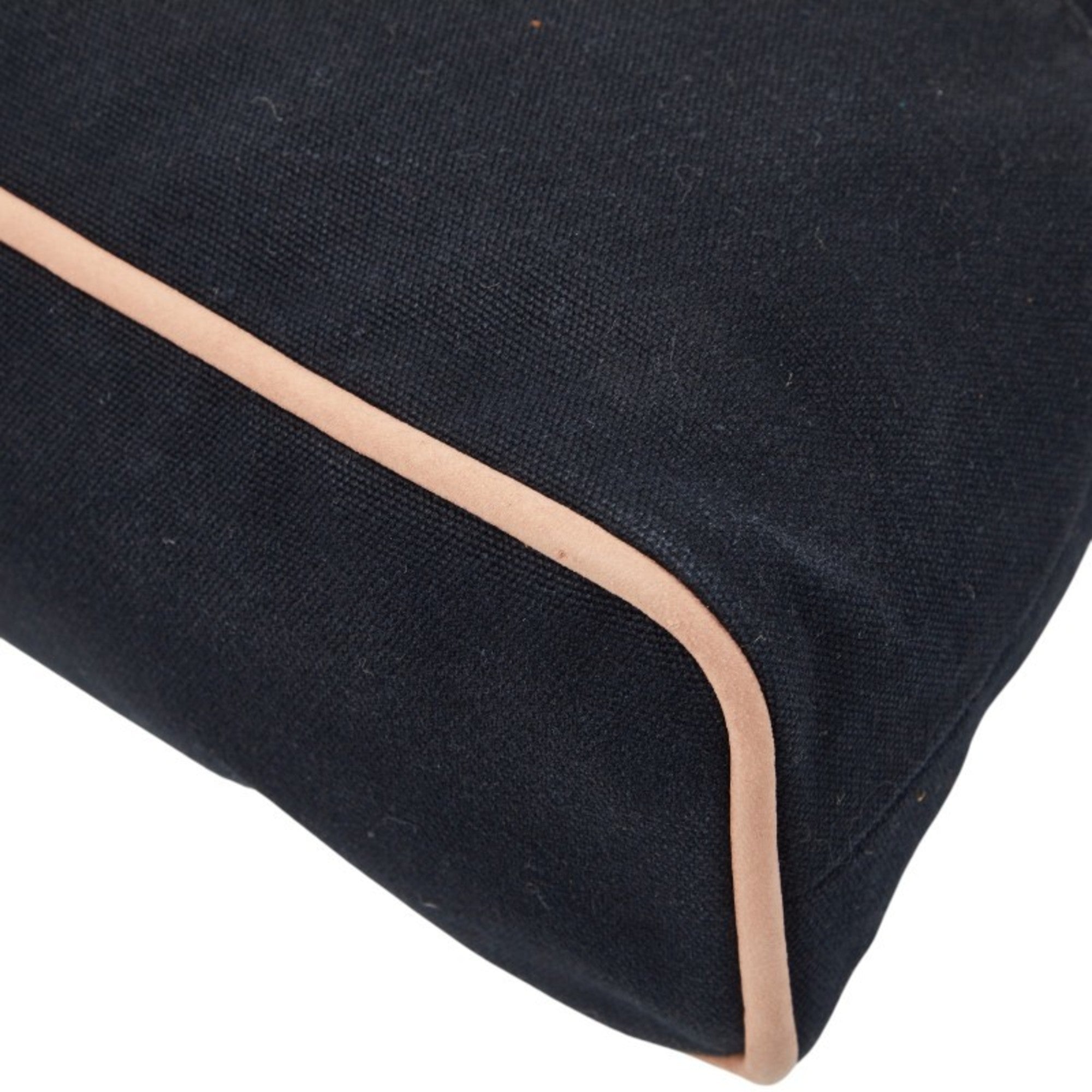 Hermes Bolide Black Canvas Leather Pouch (Pre-Owned)