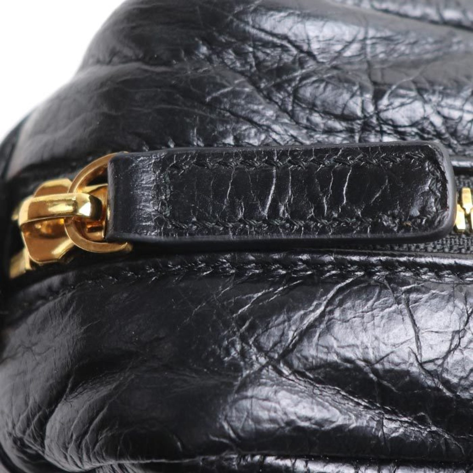 Balenciaga Black Leather Shoulder Bag (Pre-Owned)