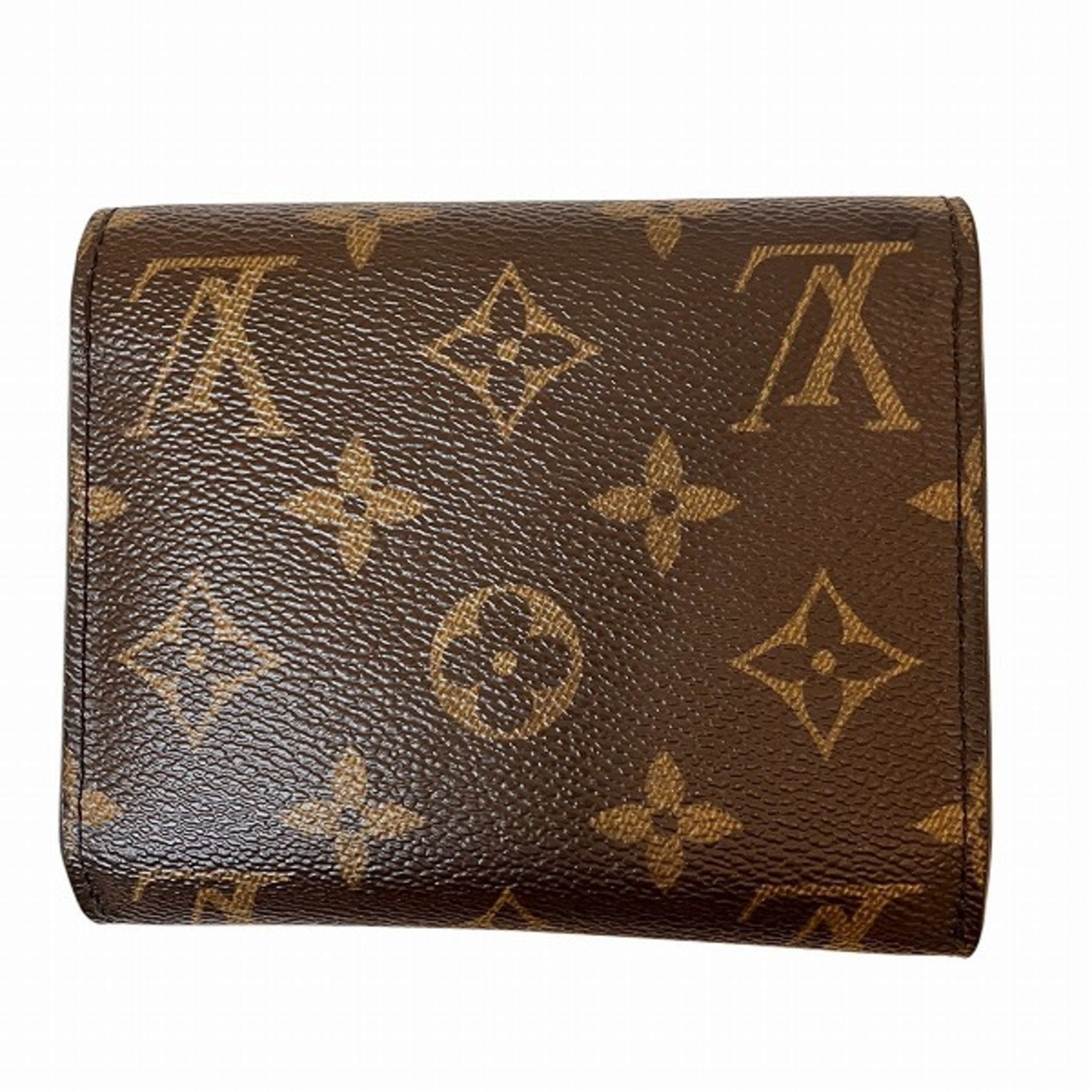 Louis Vuitton Monogram Brown Fuchsia Monogram Monogram Wallet (Tri-Fold) (Pre-Owned)