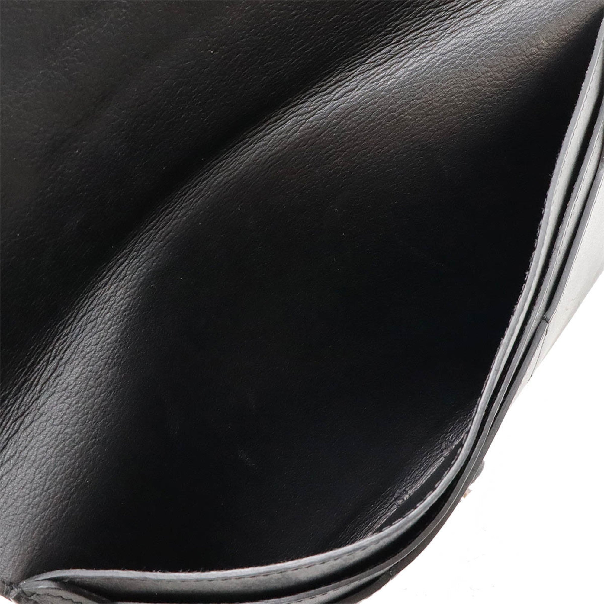 Hermes Black Evergrain Leather Long Wallet (Bi-Fold) (Pre-Owned)