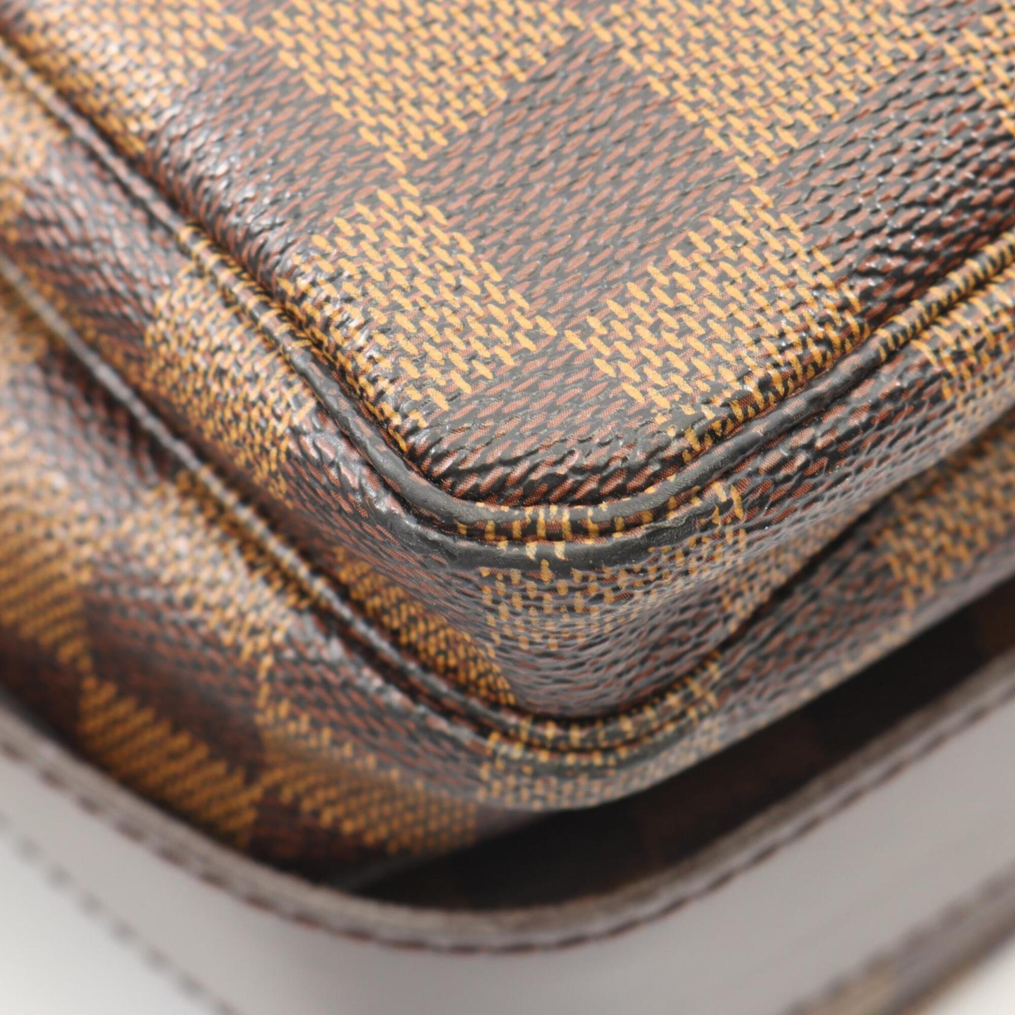 Louis Vuitton Brown Coated Canvas Leather Handbag Shoulder Bag (Pre-Owned)
