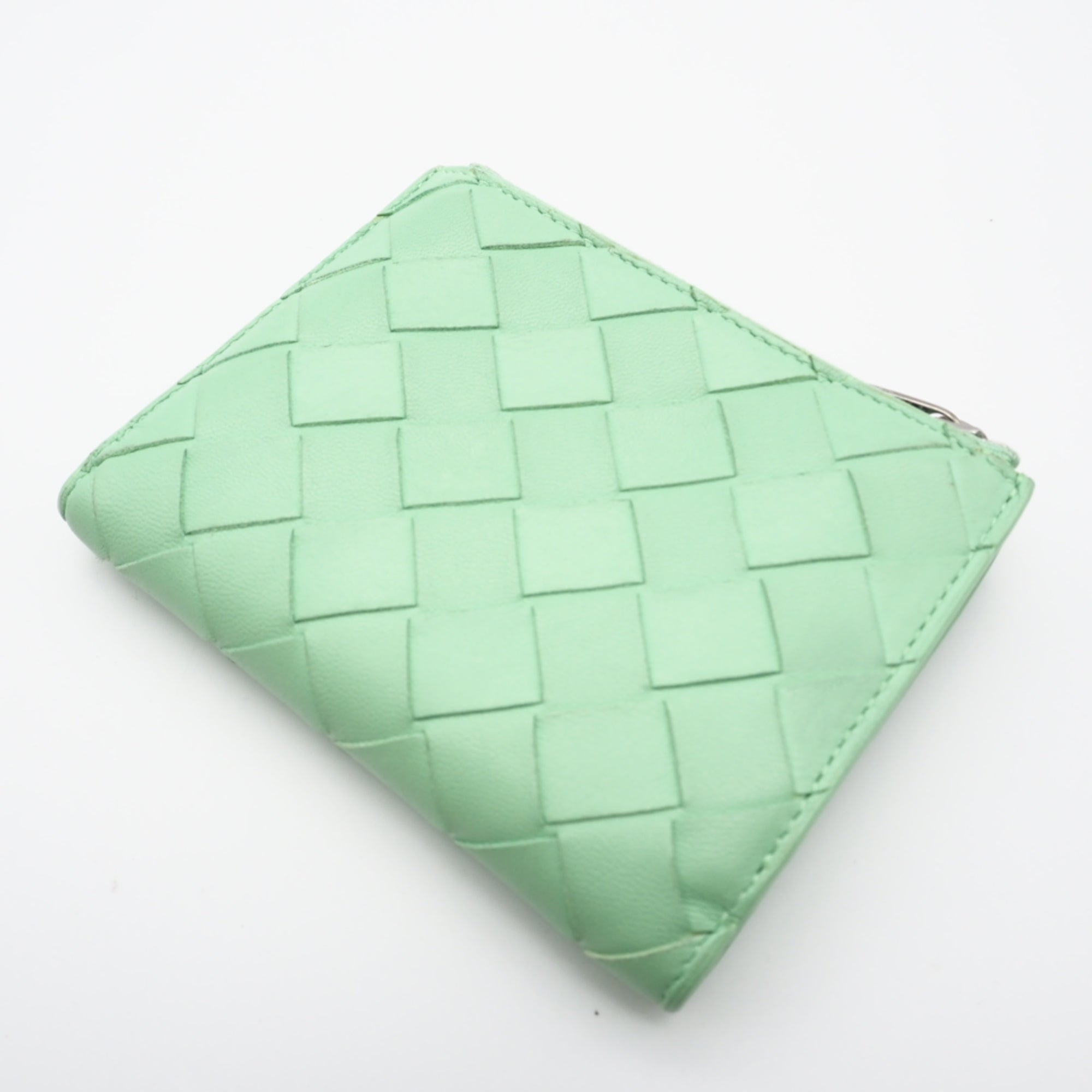 Bottega Veneta Intrecciato Green Intrecciato Wallet (Bi-Fold) (Pre-Owned)