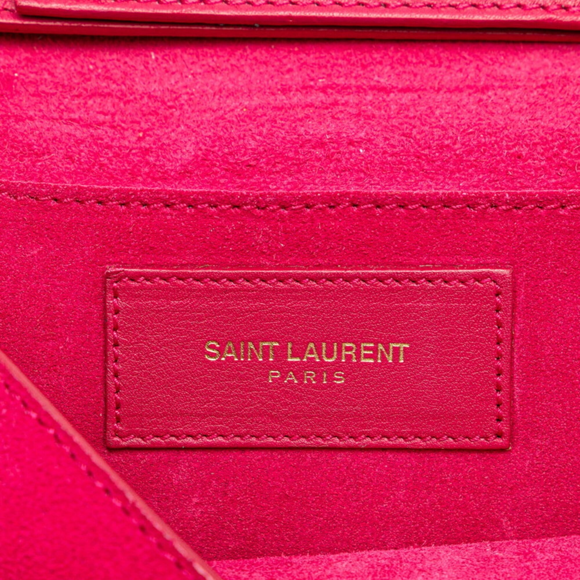 Saint Laurent Gold Pink Leather Shoulder Bag (Pre-Owned)