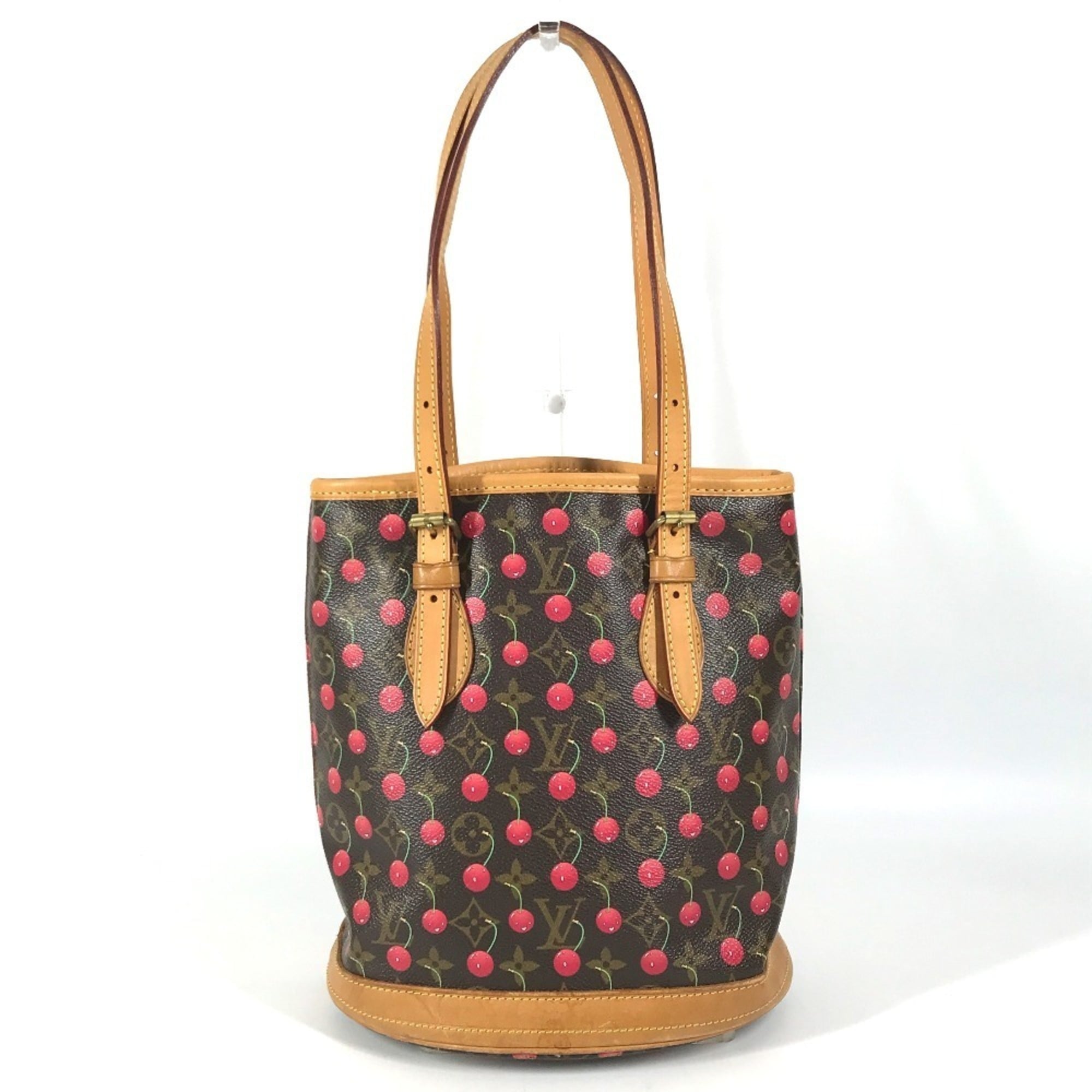 Louis Vuitton Brown Monogram Cherry Red Color Monogram Canvas Shoulder Bag Tote Bag (Pre-Owned)