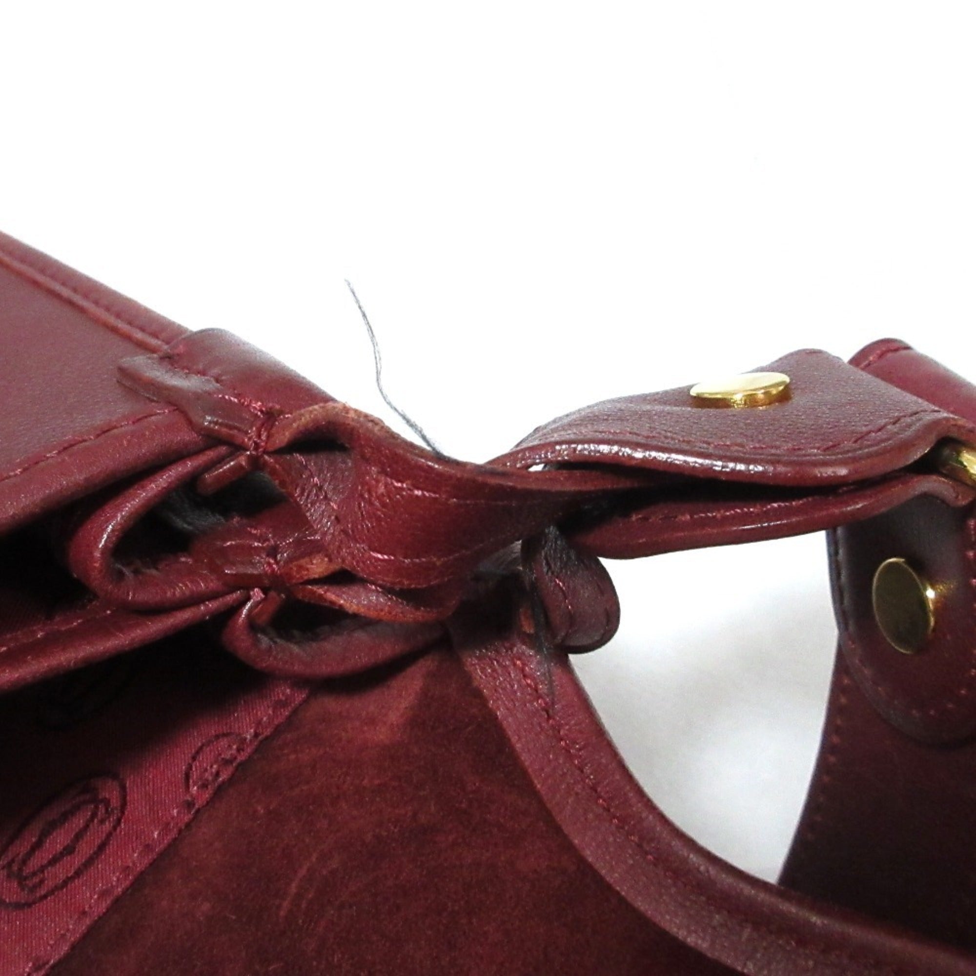 Cartier Bordeaux Leather Shoulder Bag (Pre-Owned)