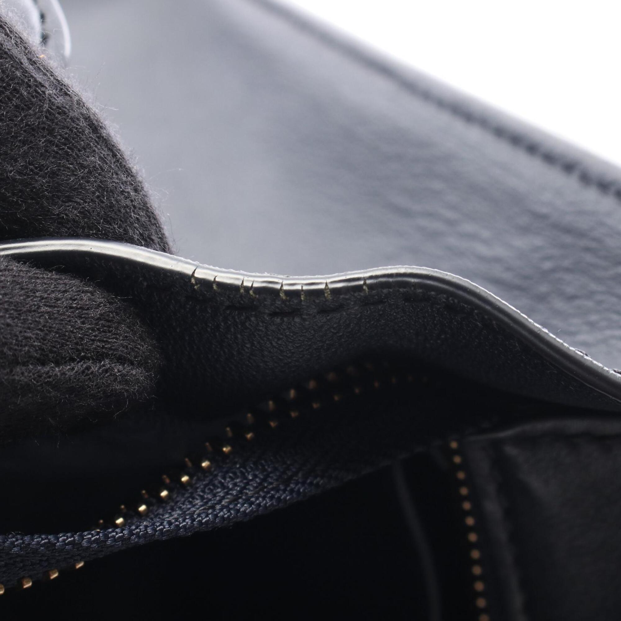 Celine Navy Leather Handbag Tote Bag (Pre-Owned)