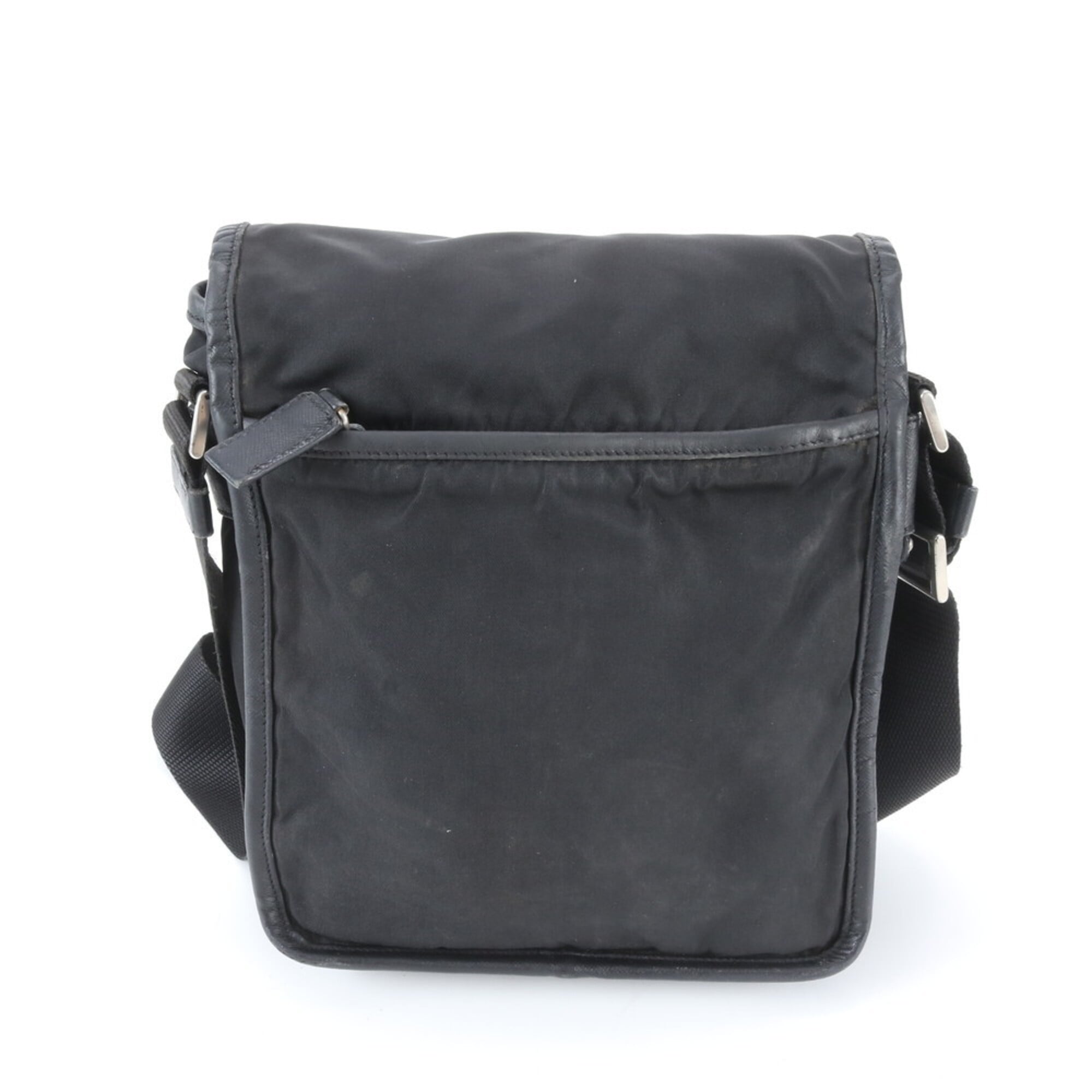Prada Black Nylon Leather Shoulder Bag (Pre-Owned)