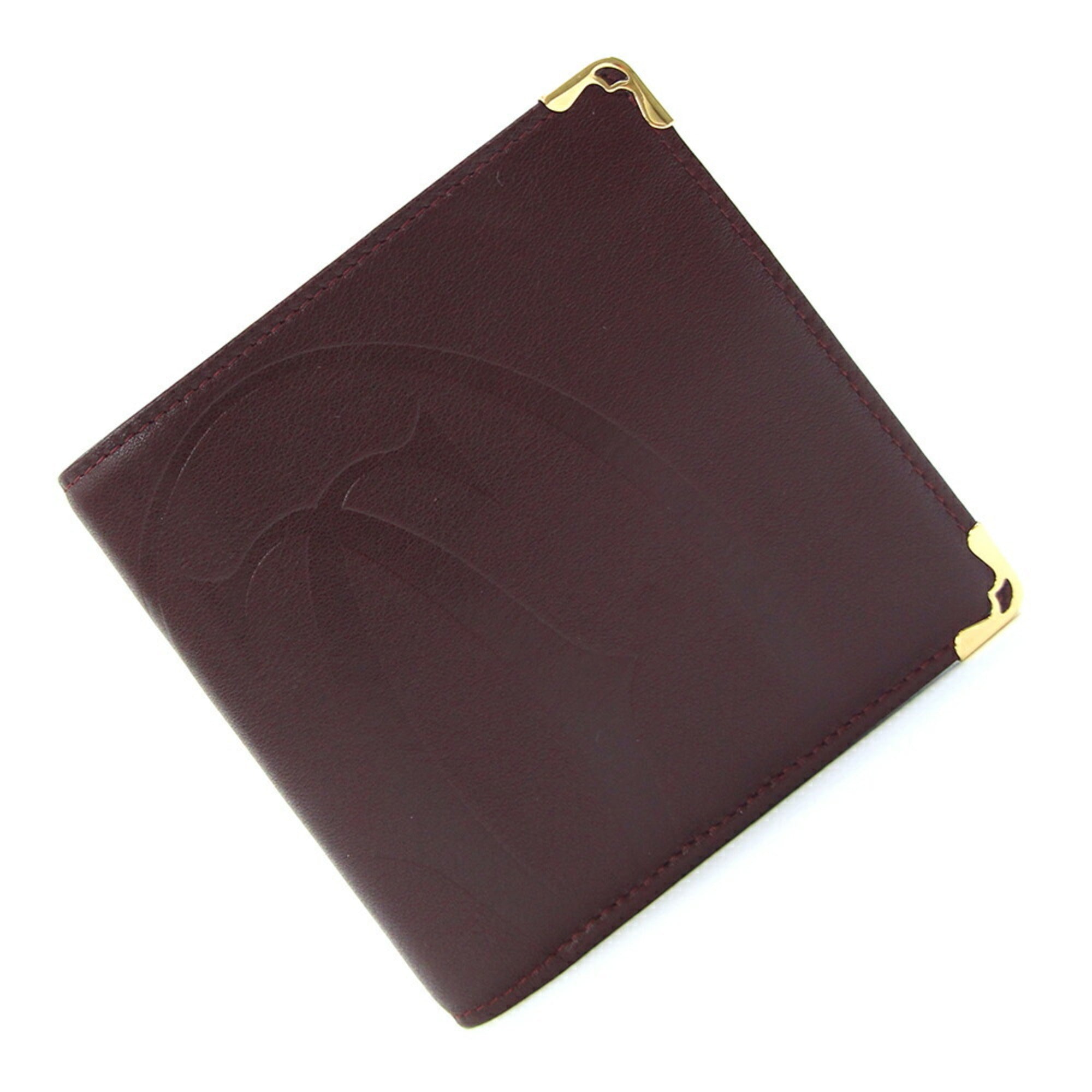 Cartier Must Bordeaux Leather Wallet (Bi-Fold) (Pre-Owned)