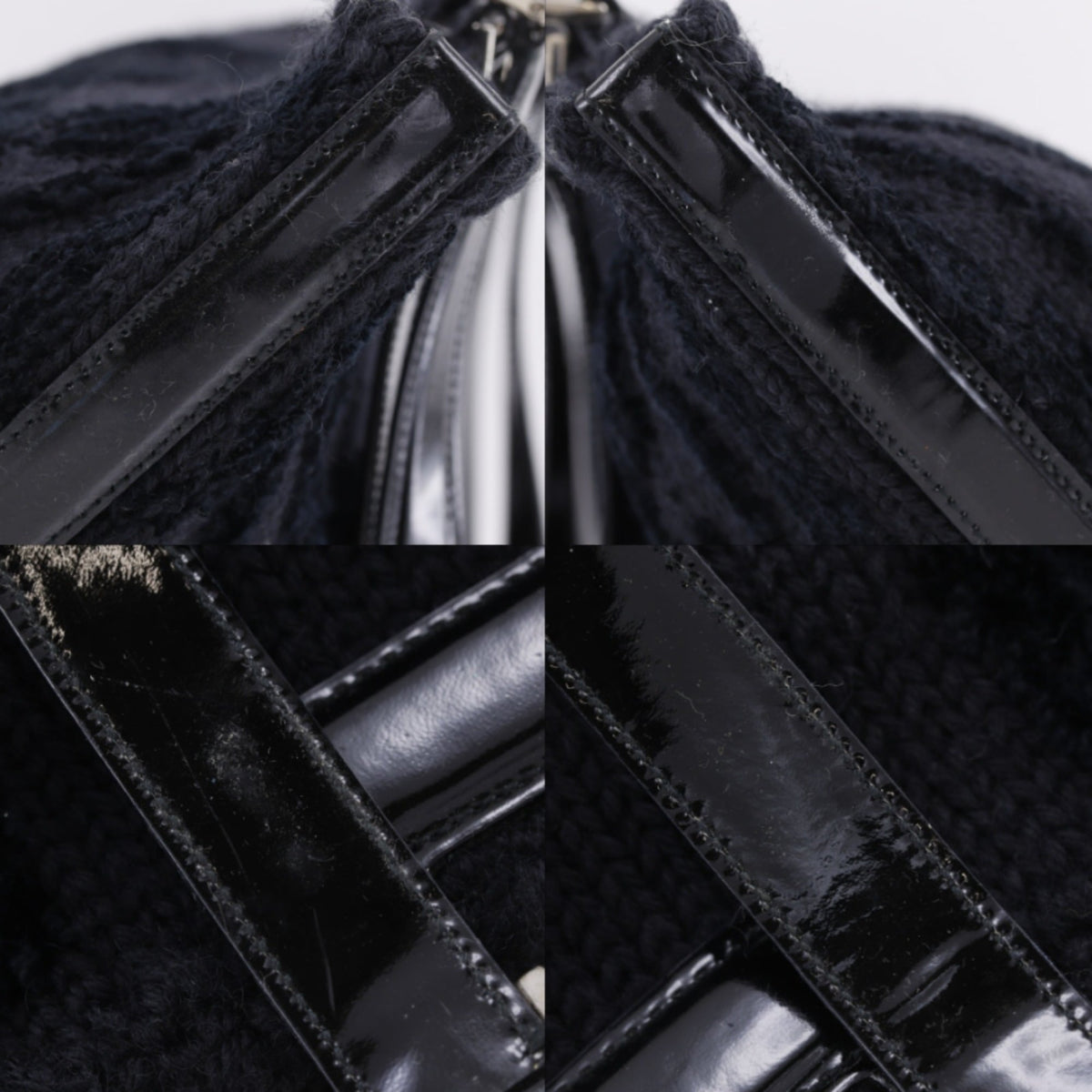 Salvatore Ferragamo Gancini Black Wool Tote Bag (Pre-Owned)
