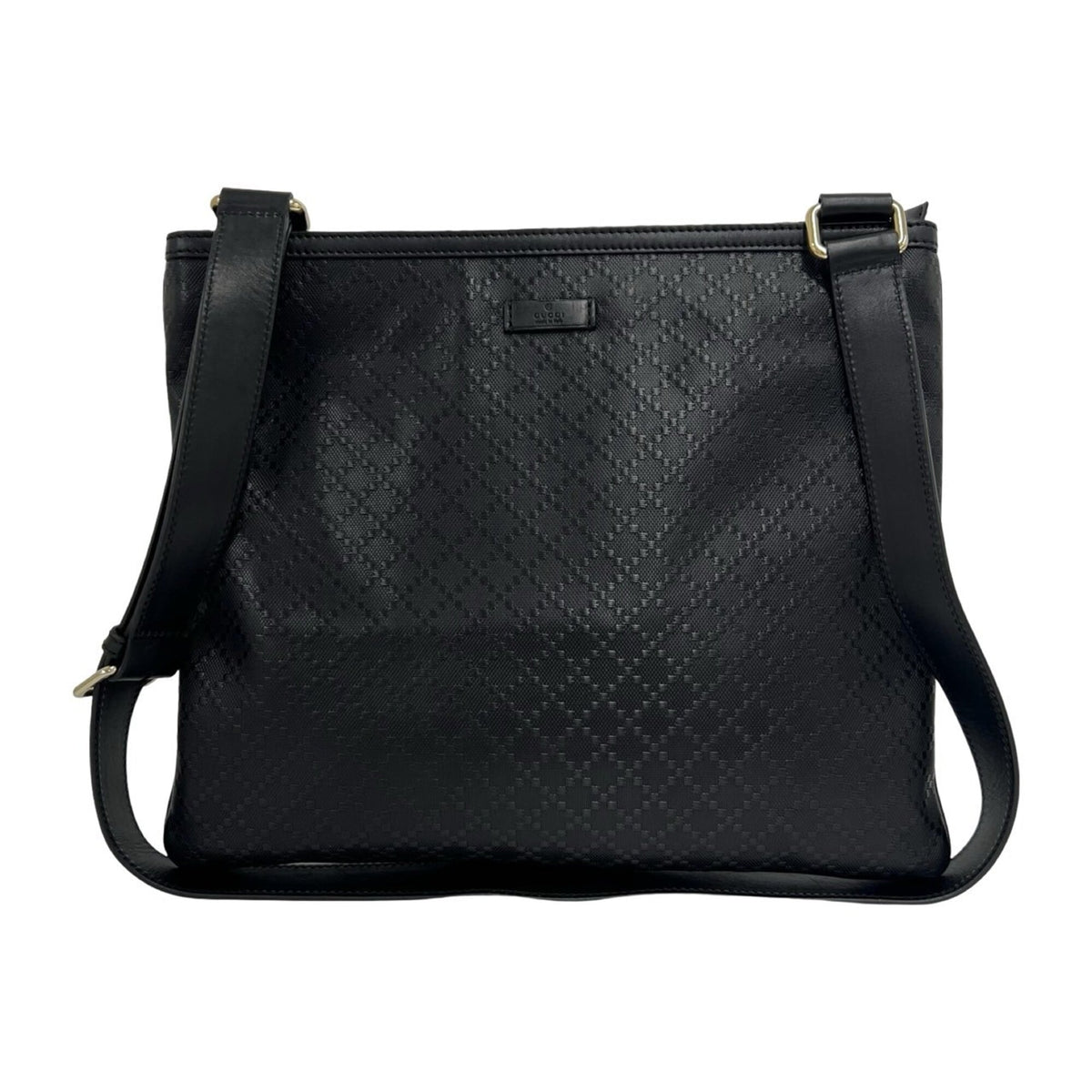 Gucci Black Pvc Leather Messenger Bag Shoulder Bag (Pre-Owned)