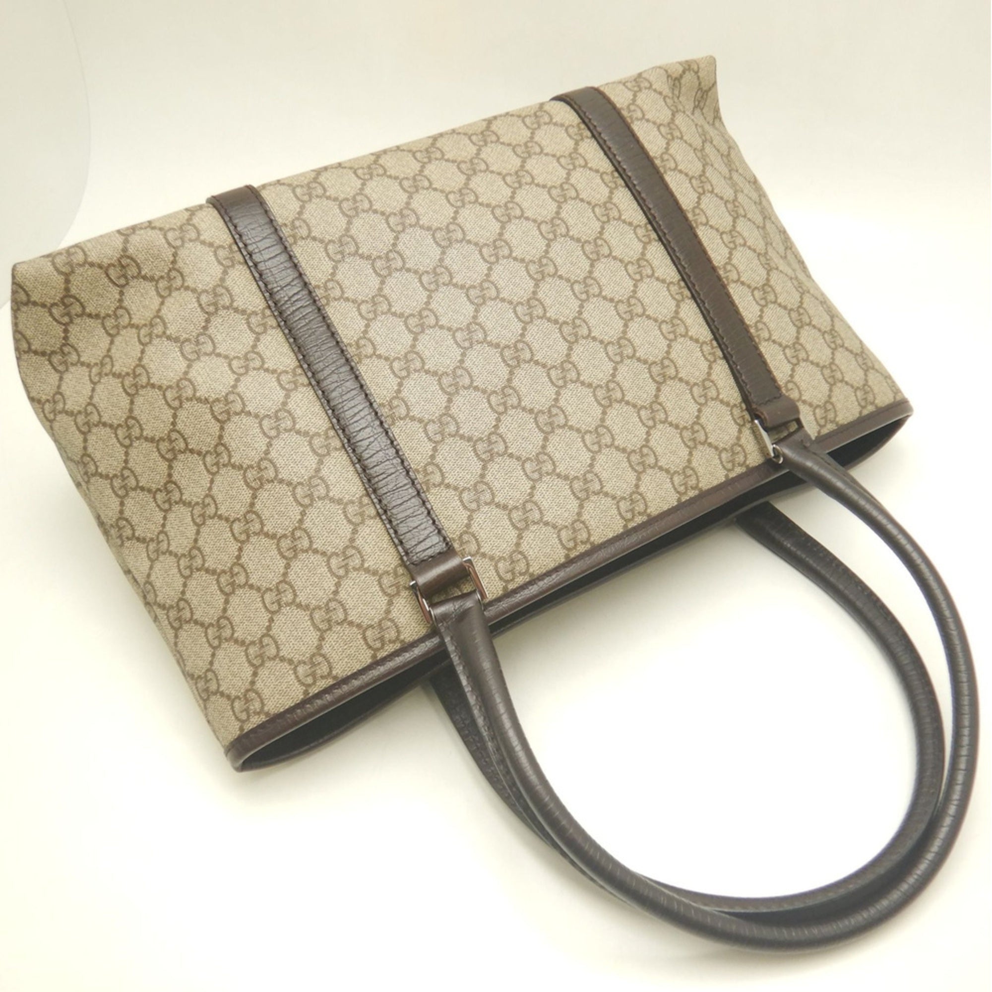 Gucci Beige Gg Supreme Leather Tote Bag (Pre-Owned)
