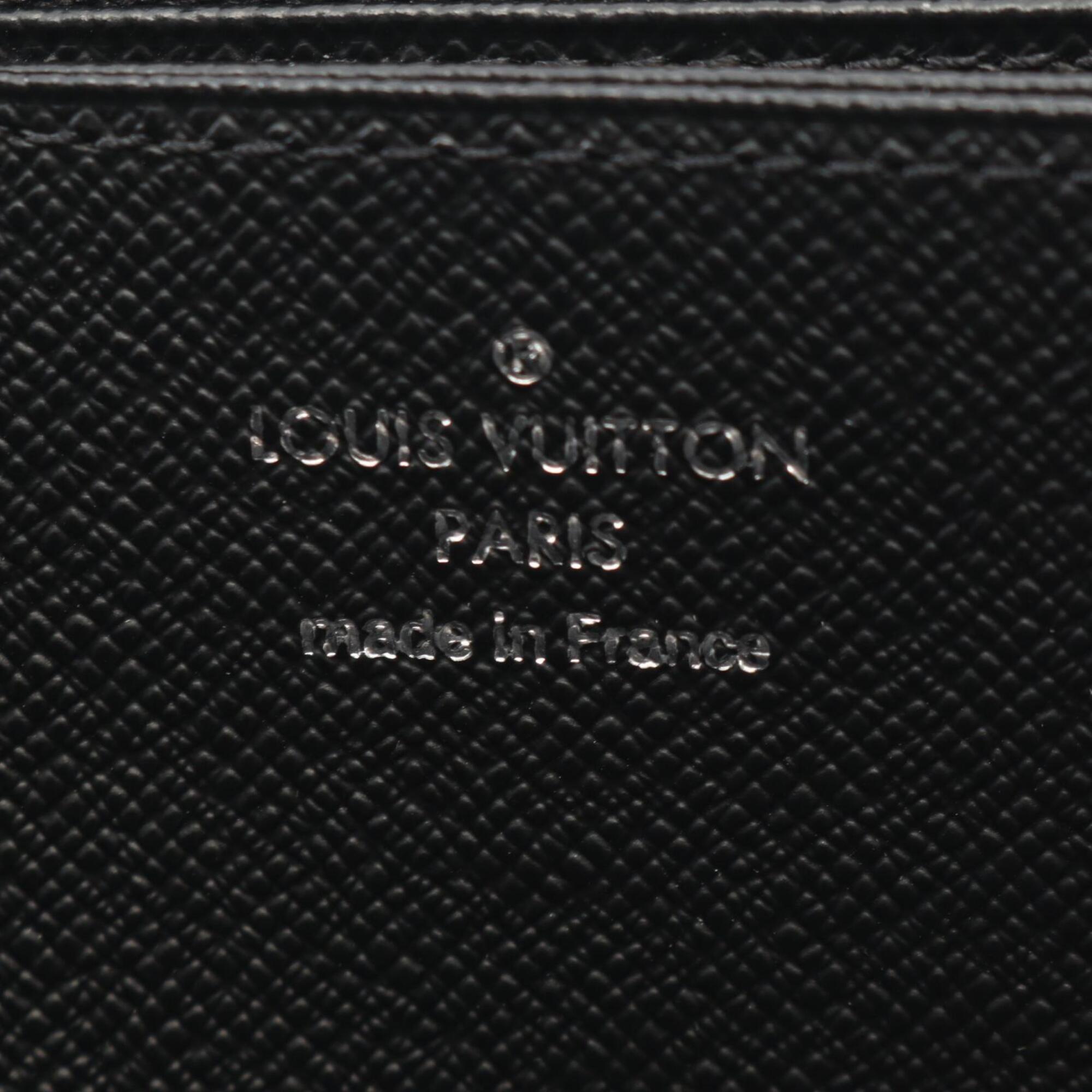 Louis Vuitton Black Leather Long Wallet (Bi-Fold) (Pre-Owned)