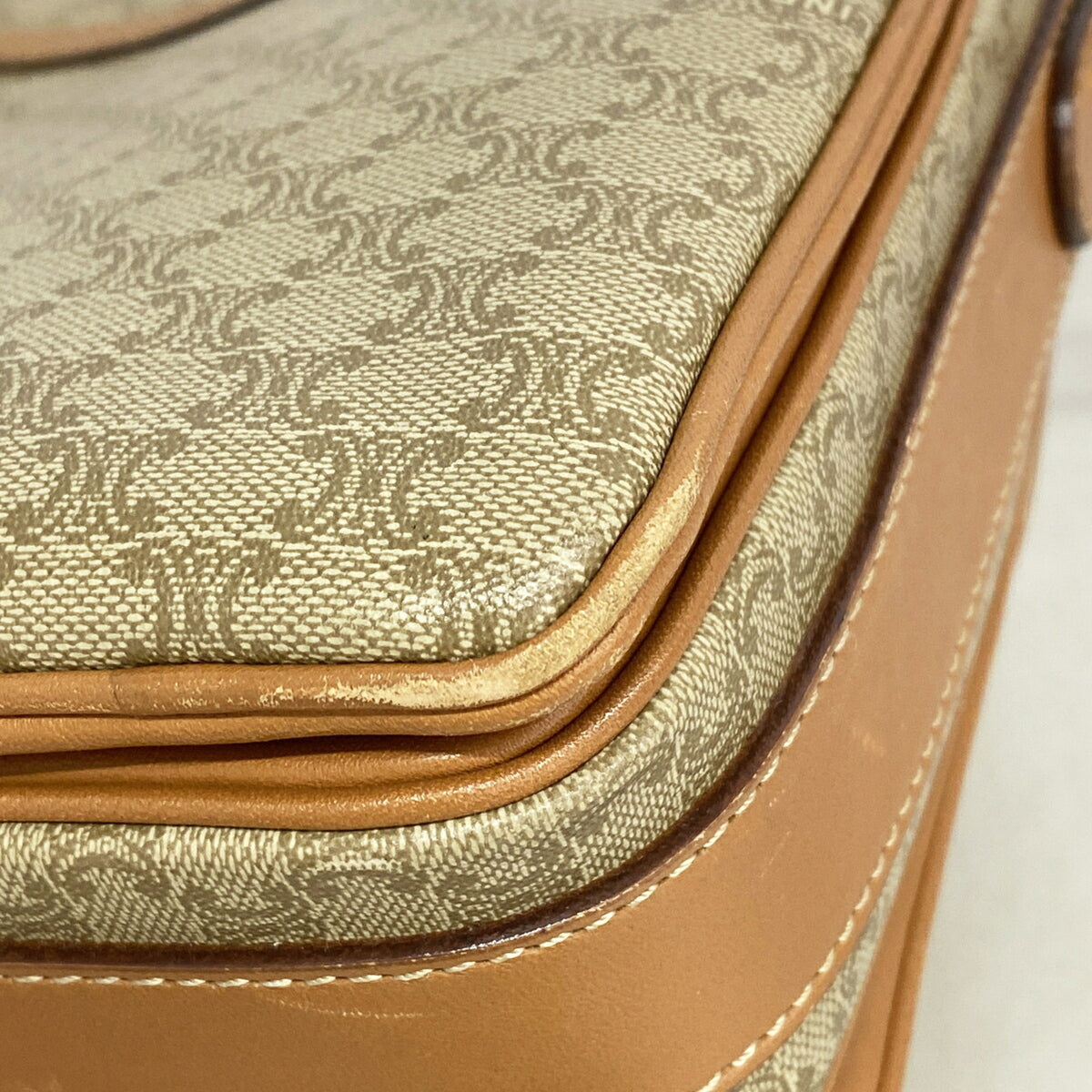 Celine Beige Brown Pvc Shoulder Bag (Pre-Owned)
