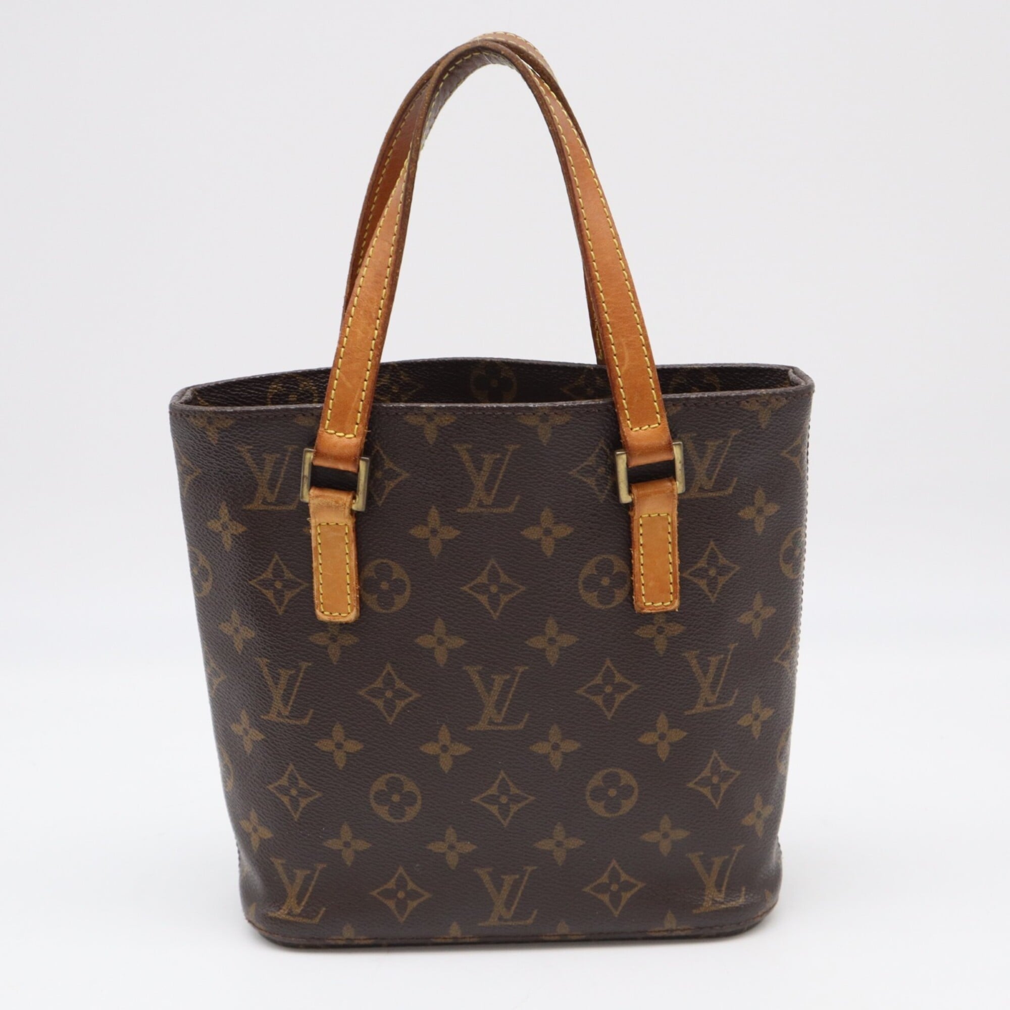 Louis Vuitton Monogram Beige Brown Coated Canvas Leather Handbag (Pre-Owned)
